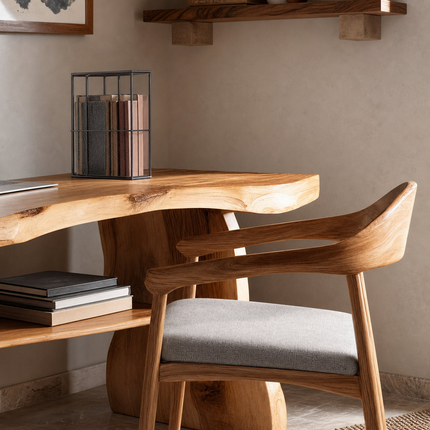 Modern Solid Wood Desk For Minimalist Home Office Design - product view 4