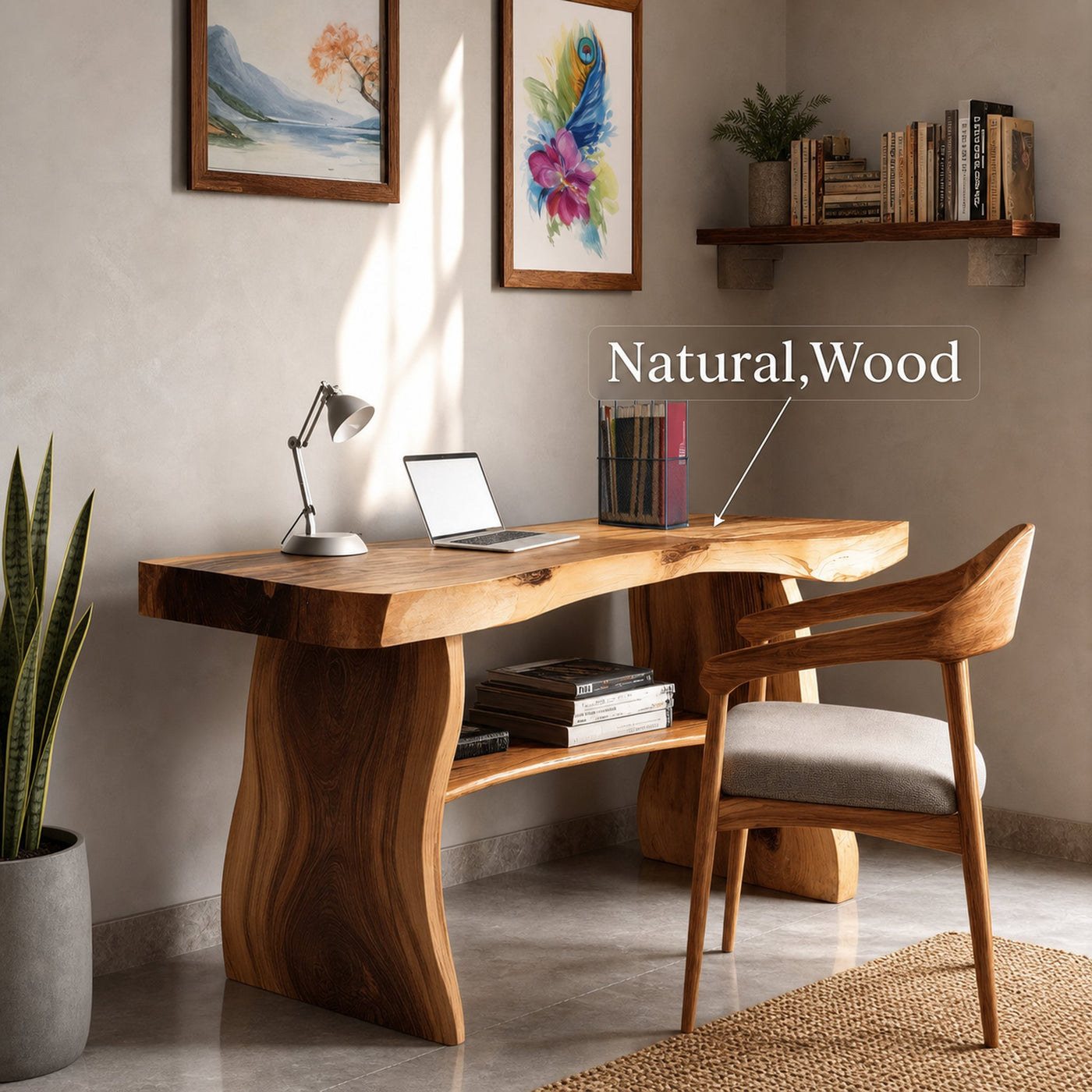 Modern Solid Wood Desk For Minimalist Home Office Design - product view 5