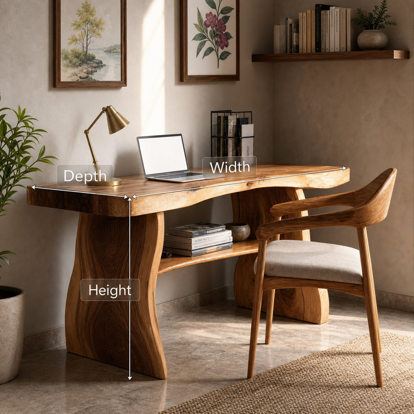 Modern Solid Wood Desk For Minimalist Home Office Design - product view 7