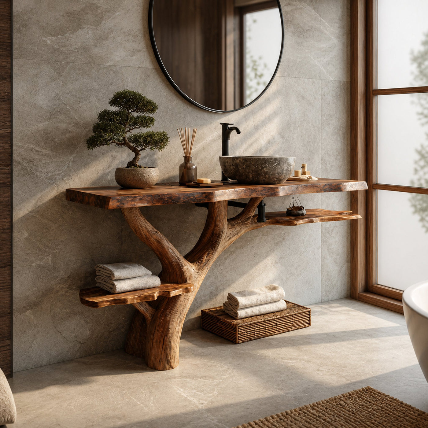 Modern Solid Wood Vanity For Contemporary Bathroom Furniture Decor