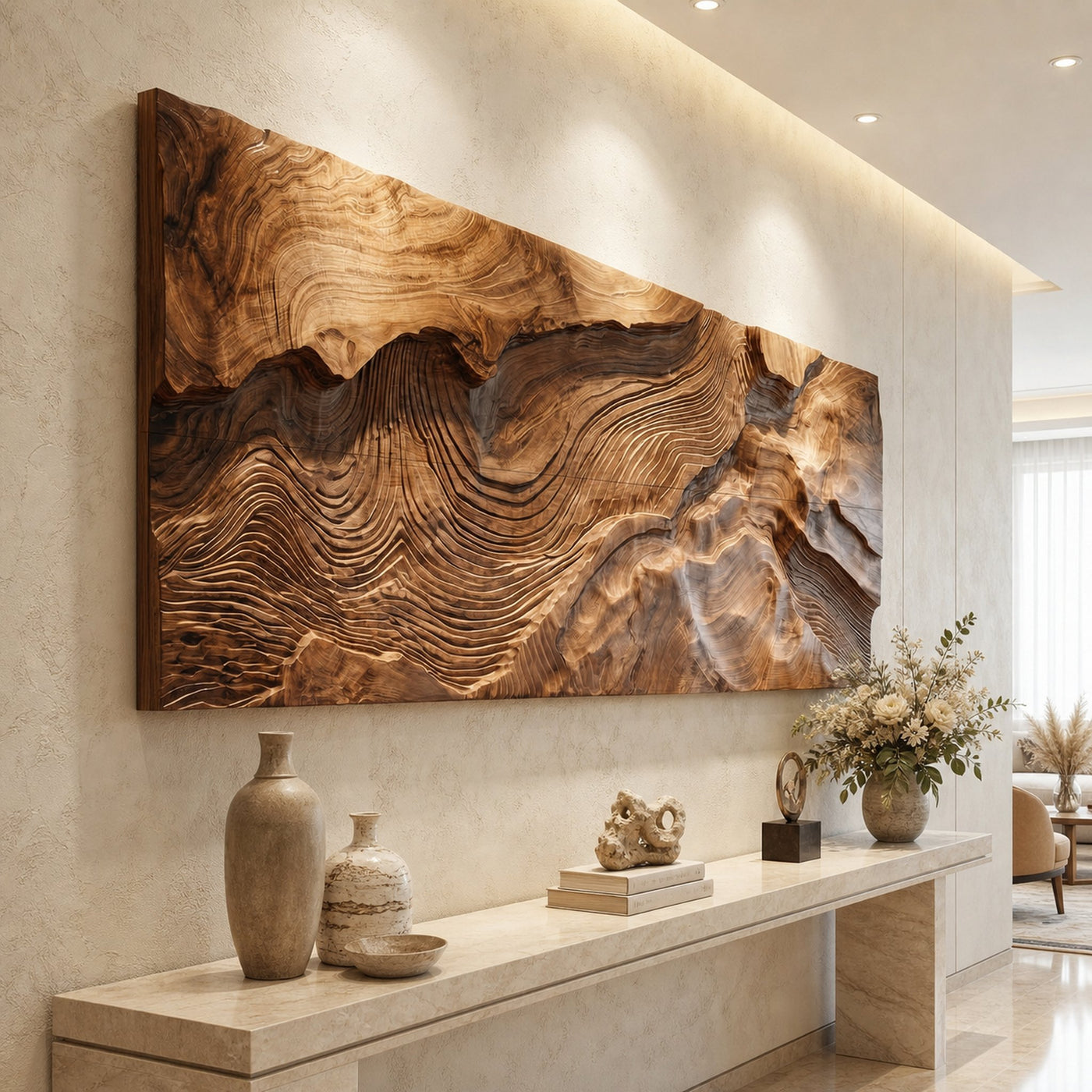 Modern Topographic Wood Wall Art Living Room Wall Decor
