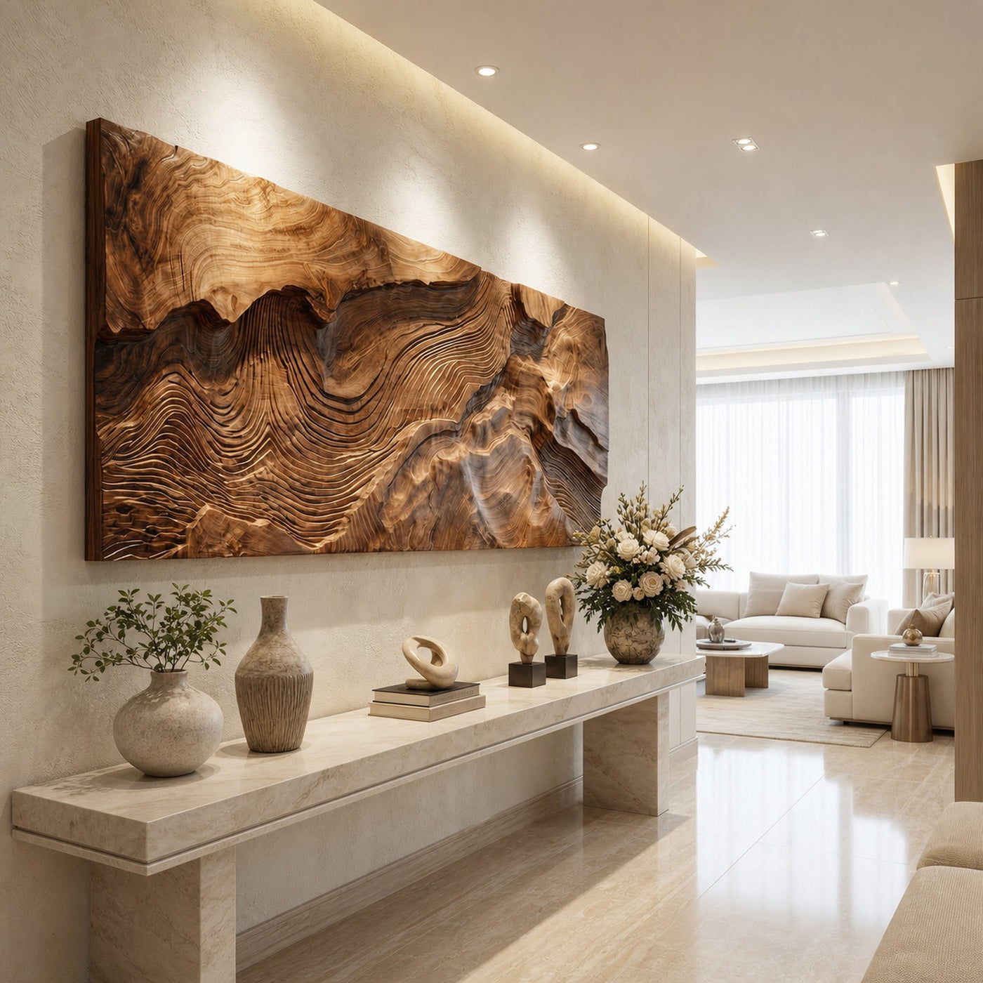 Modern Topographic Wood Wall Art Living Room Wall Decor - product view 2