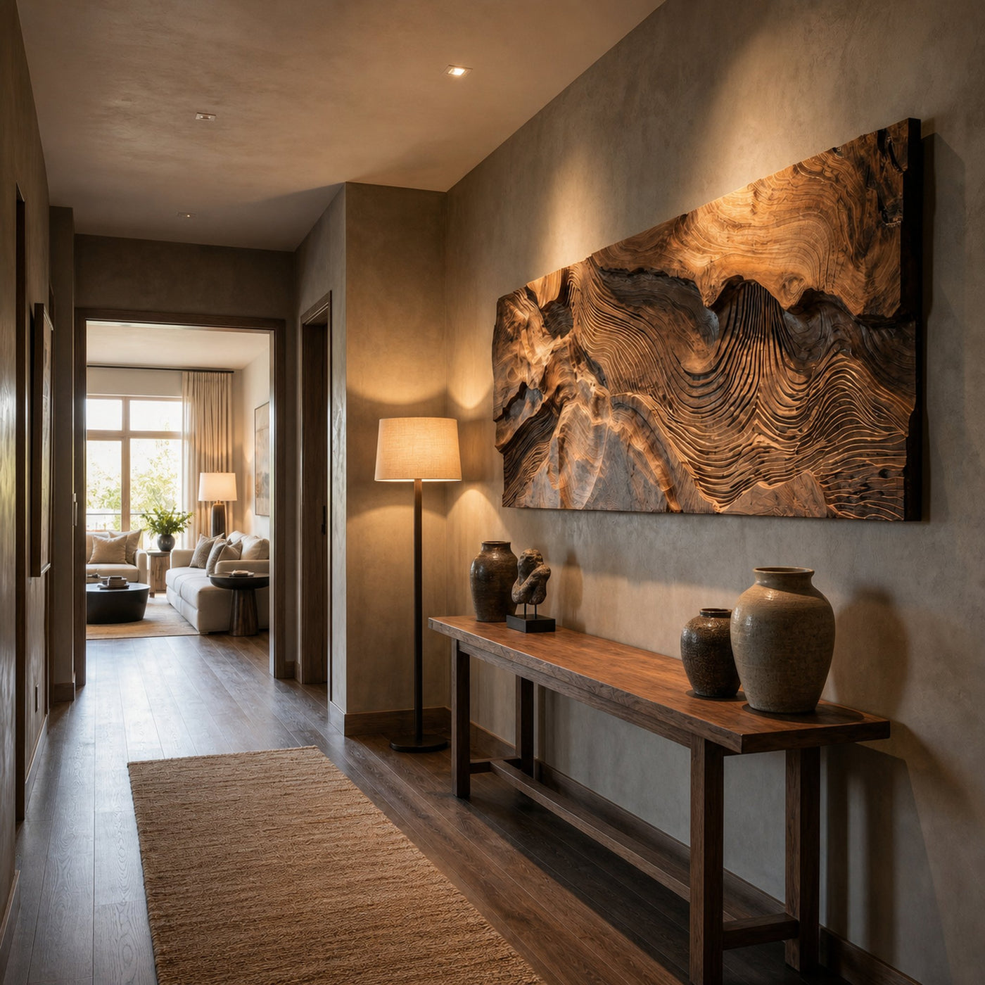 Modern Topographic Wood Wall Art Living Room Wall Decor - product view 3