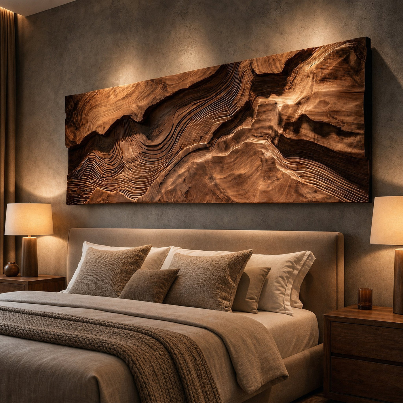 Modern Topographic Wood Wall Art Living Room Wall Decor - product view 4