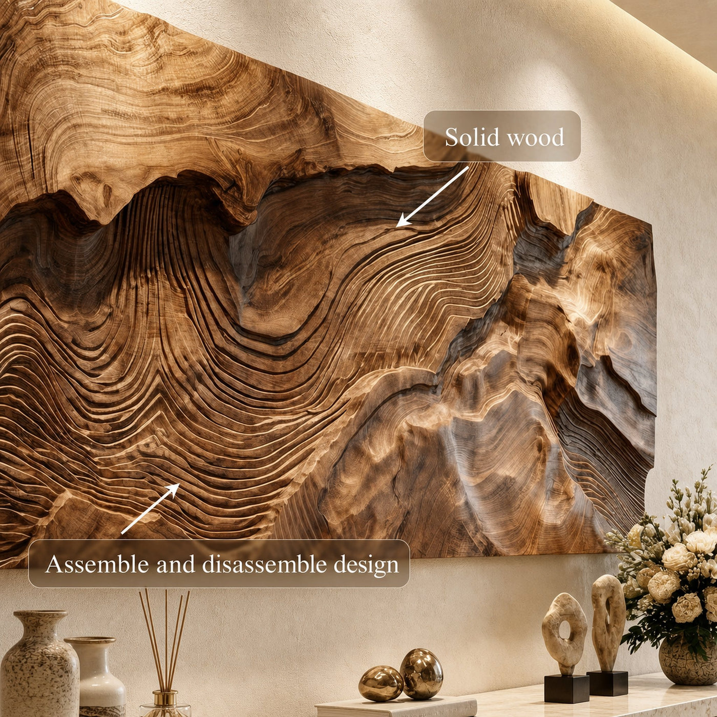 Modern Topographic Wood Wall Art Living Room Wall Decor - product view 6