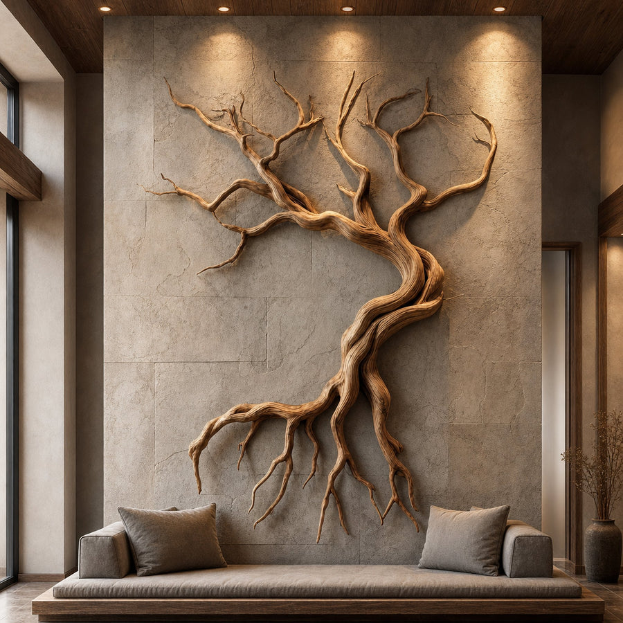 Modern Tree Branch Sculpture Wall Decor Living Room