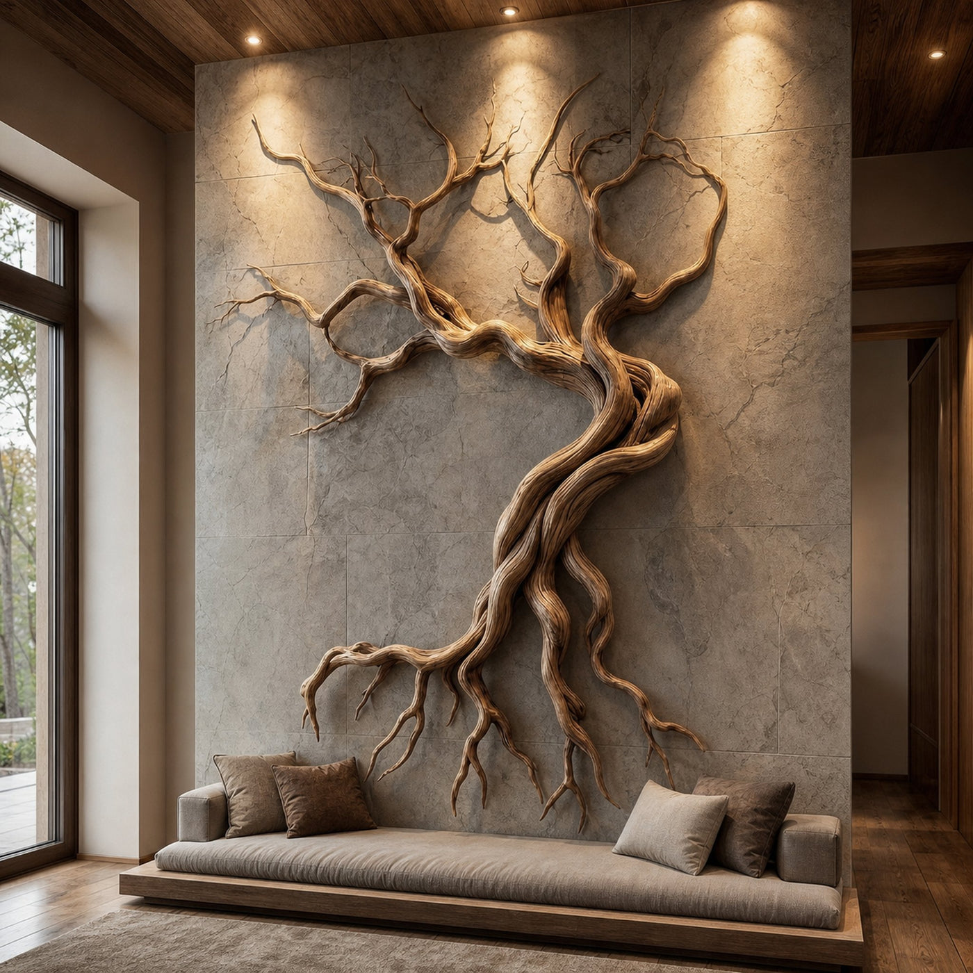 Modern Tree Branch Sculpture Wall Decor Living Room - product view 6