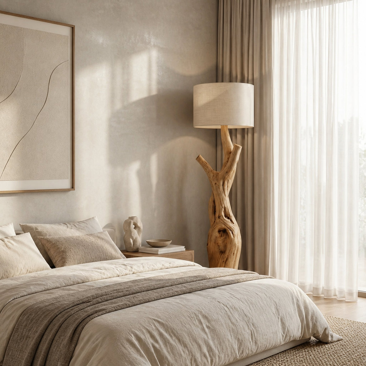 Modern Tree Branch Wooden Standing Lamp For Living Room And Corner - product view 4