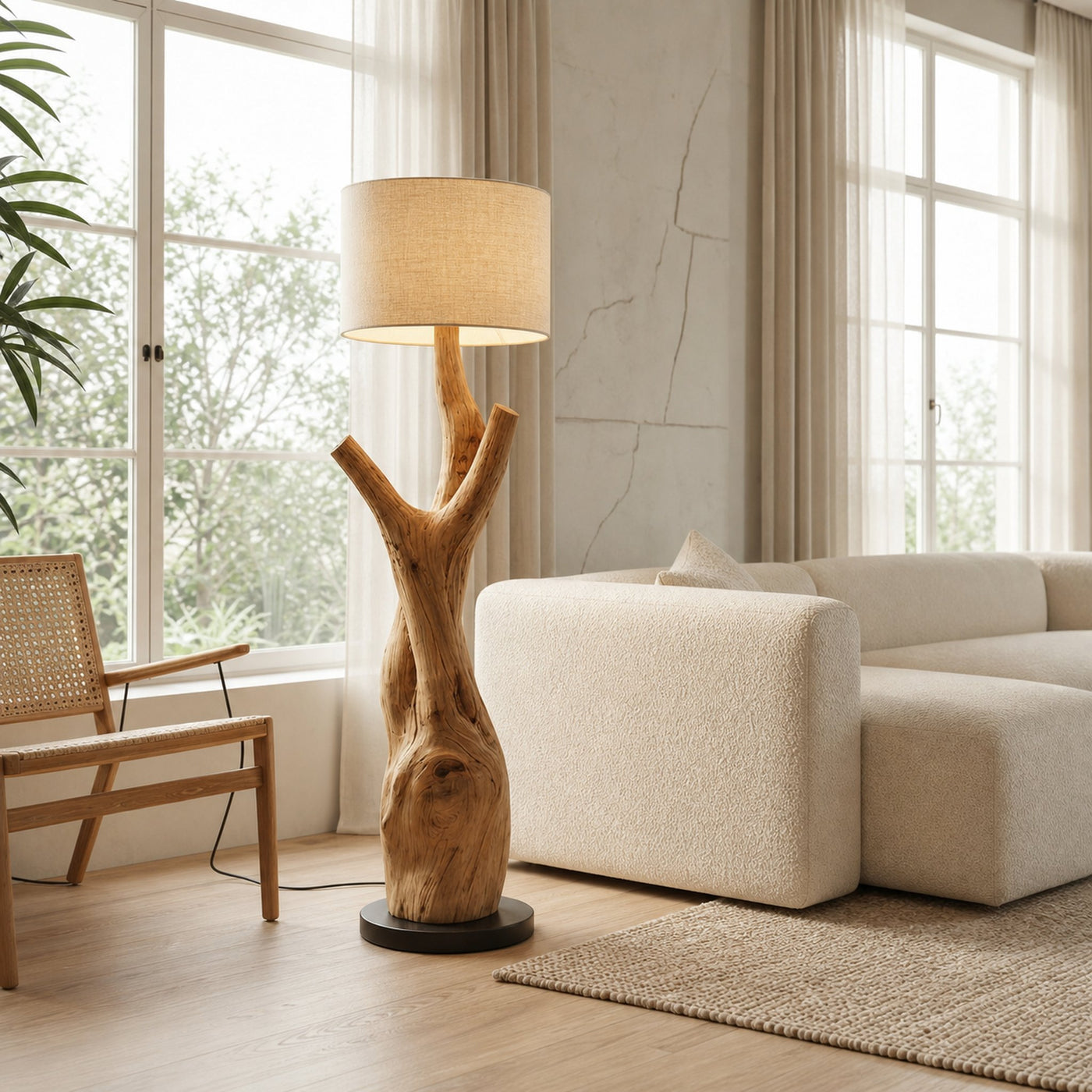 Modern Tree Branch Wooden Standing Lamp For Living Room And Corner - product view 5