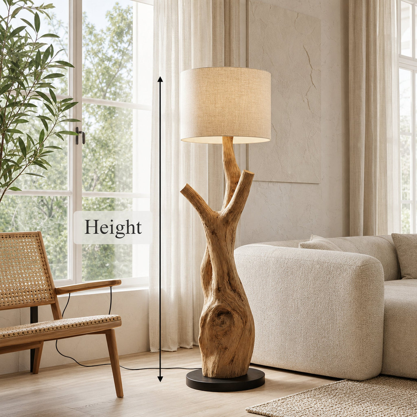 Modern Tree Branch Wooden Standing Lamp For Living Room And Corner - product view 6