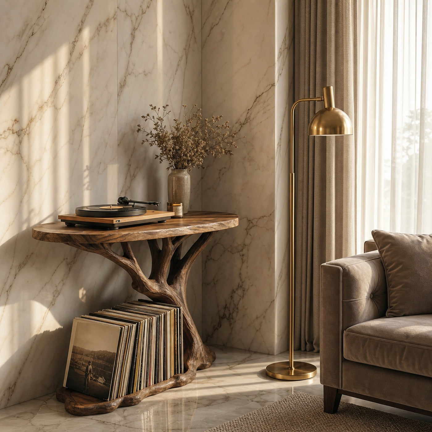 Modern Tree Shaped Record Player Stand Living Room - product view 2