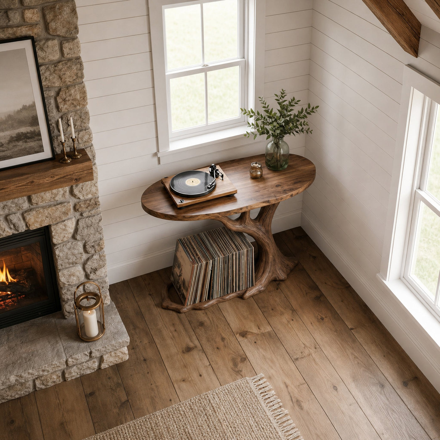Modern Tree Shaped Record Player Stand Living Room - product view 3