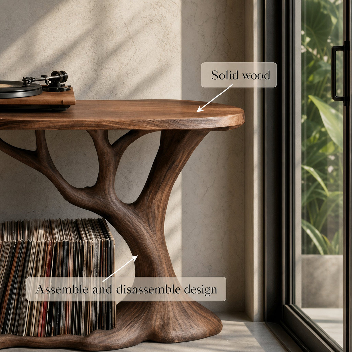 Modern Tree Shaped Record Player Stand Living Room - product view 5
