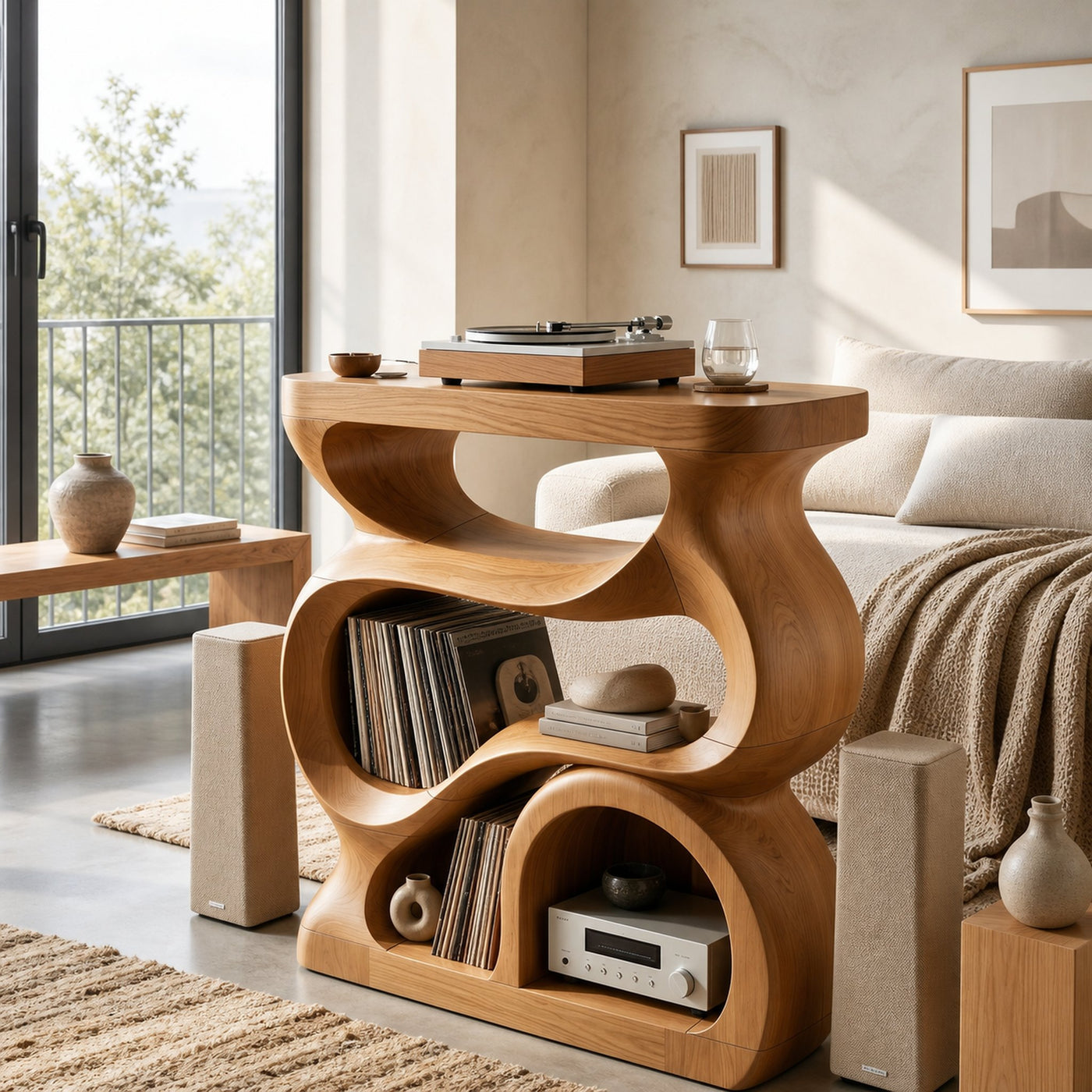 Modern Turntable Stand With Storage For Living Room - product view 5