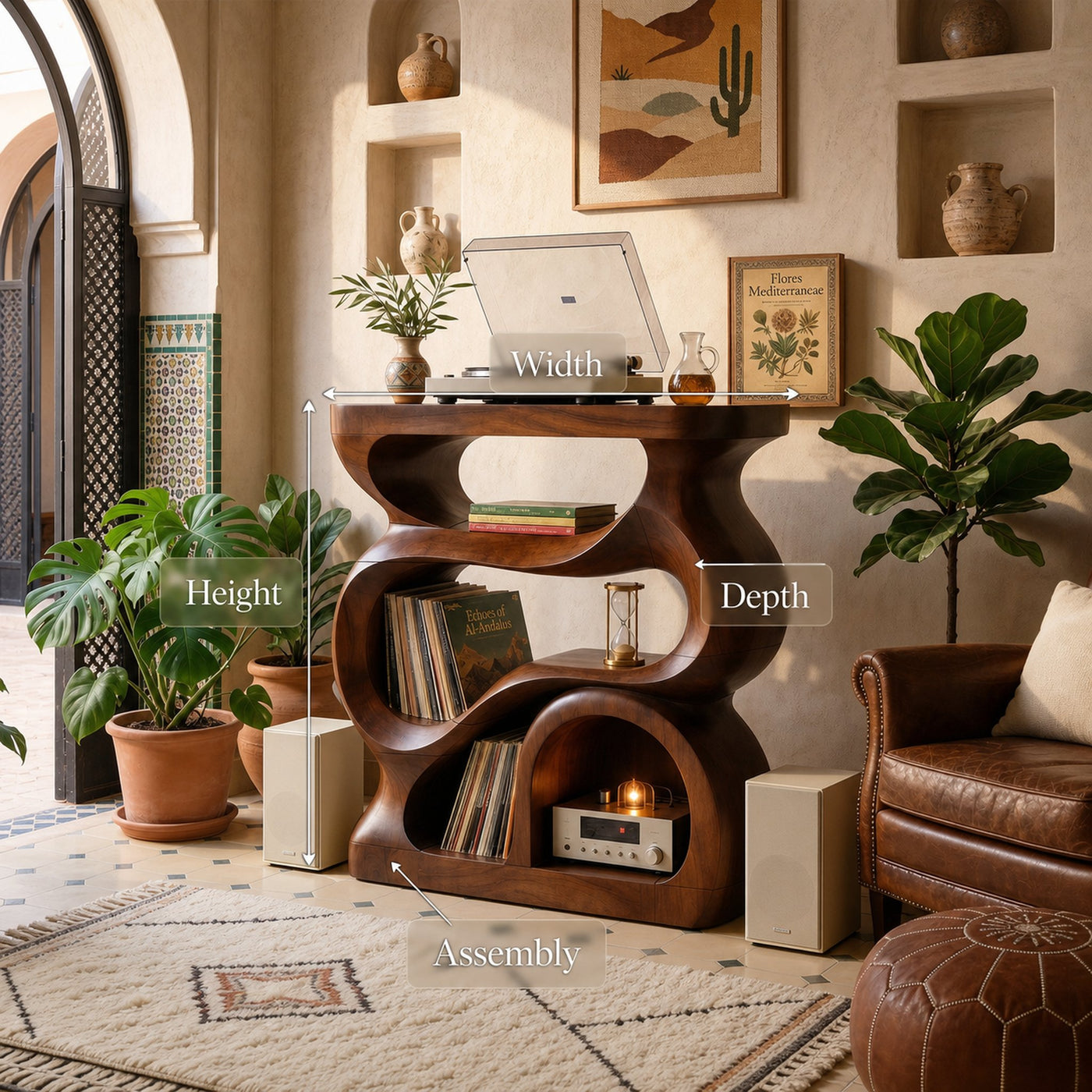 Modern Turntable Stand With Storage For Living Room - product view 8