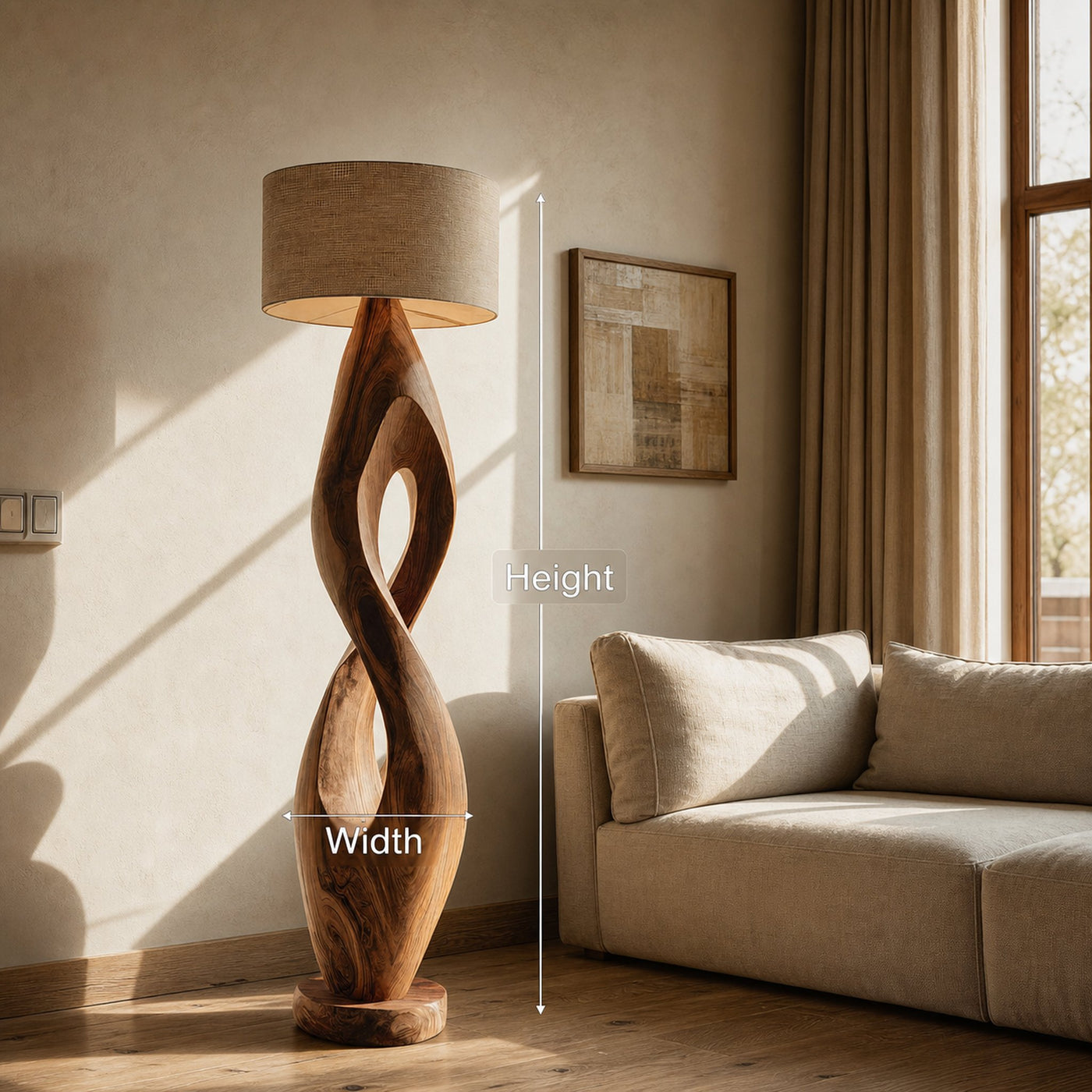 Modern Twisted Wooden Floor Lamp For Living Room - product view 6