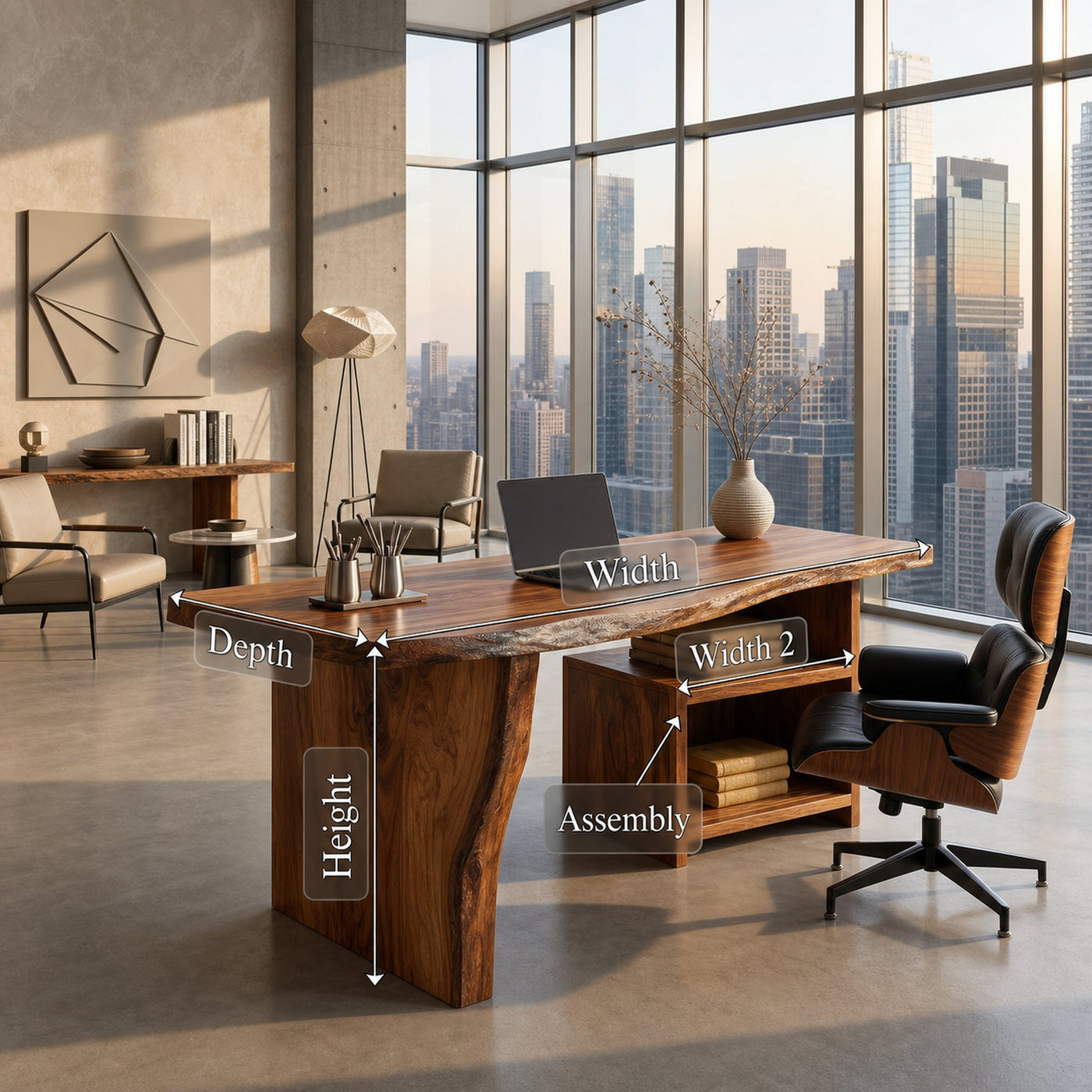 Modern Vanity Desk With Storage Drawers For Bedroom - product view 3