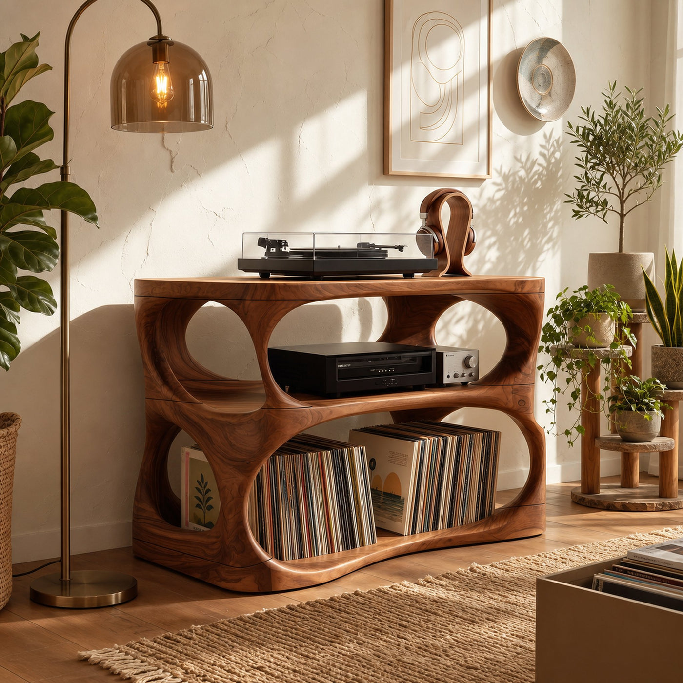 Modern Vinyl Display Stand For Entertainment Interior Space