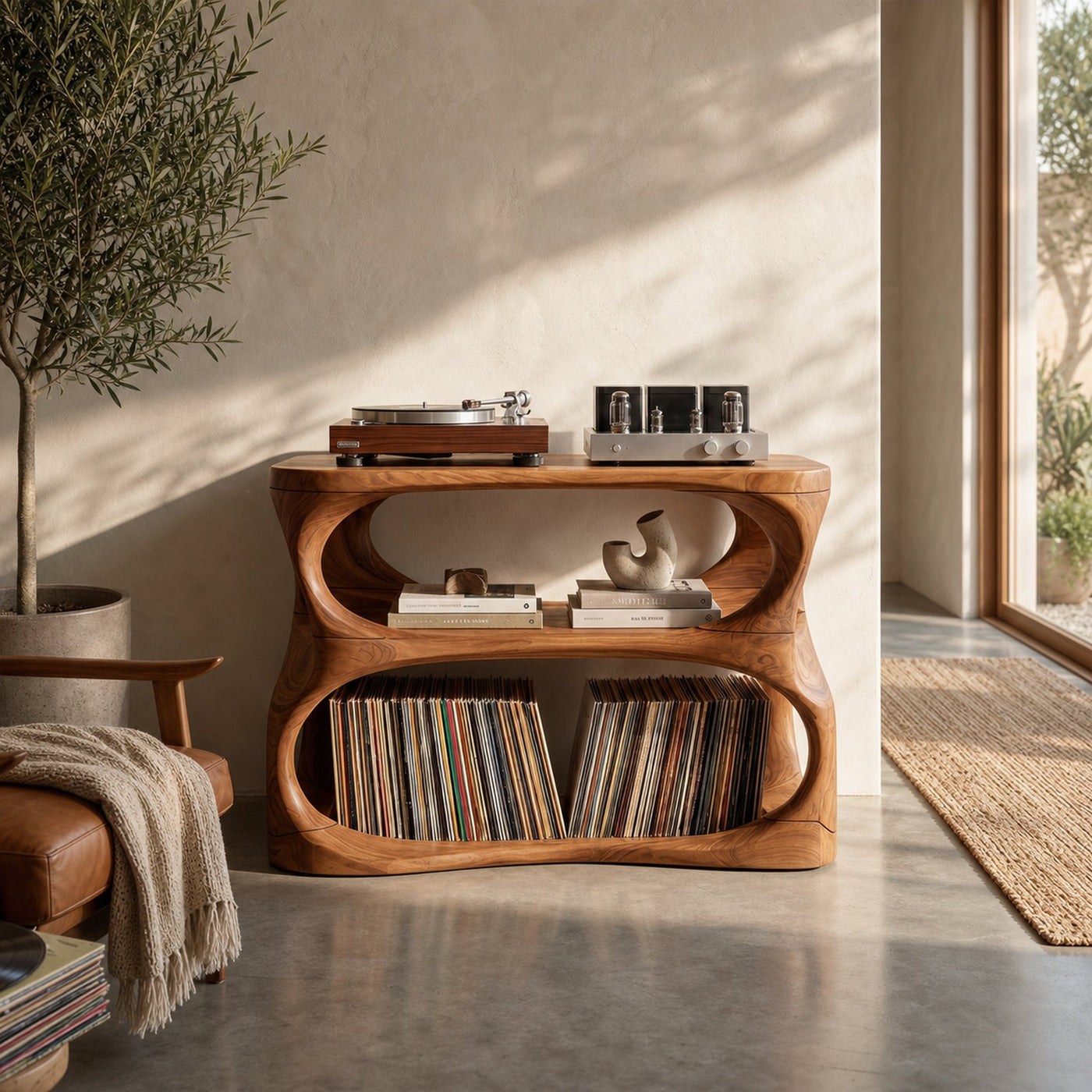 Modern Vinyl Display Stand For Entertainment Interior Space - product view 3
