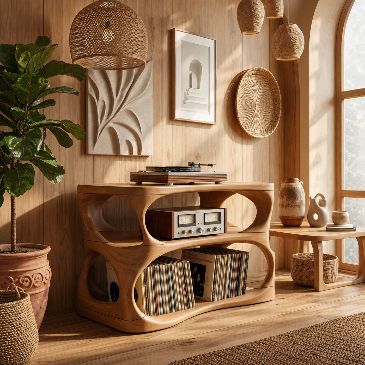 Modern Vinyl Display Stand For Entertainment Interior Space - product view 5