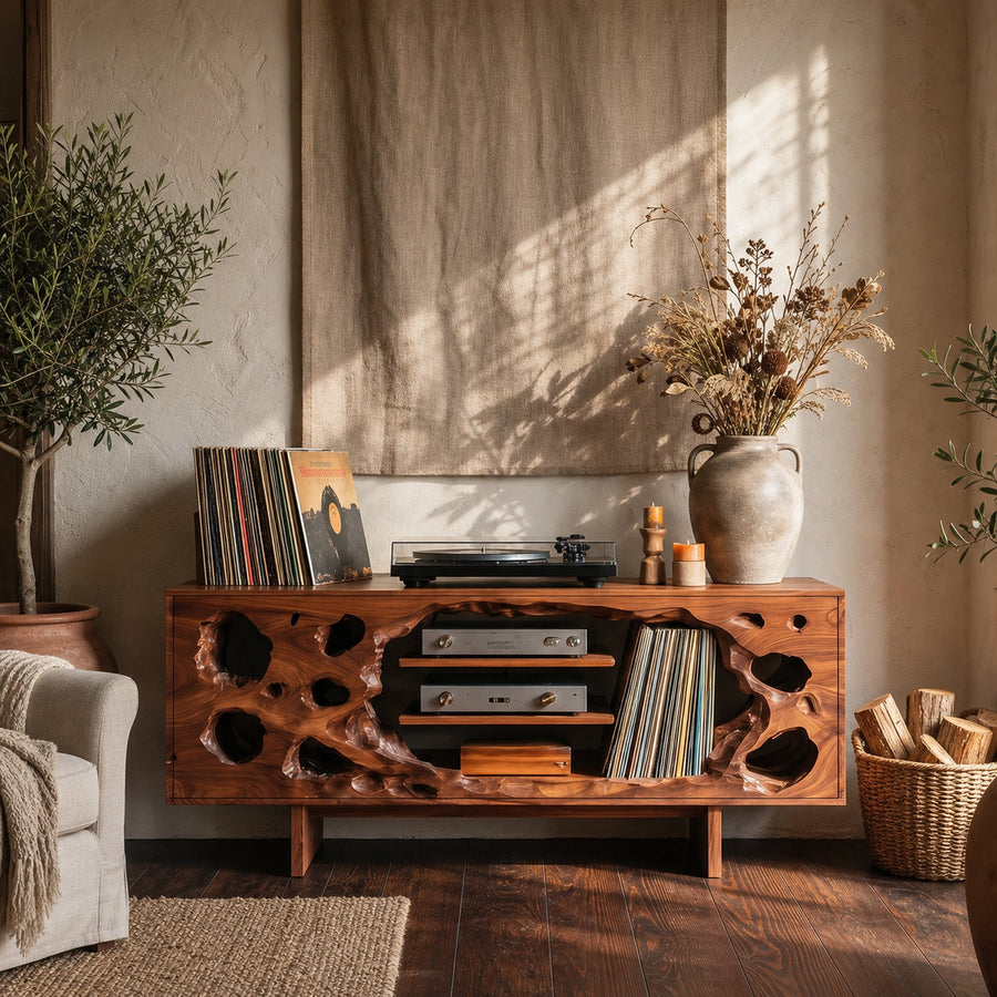 Modern Vinyl Record Stand For Listening Room Interior