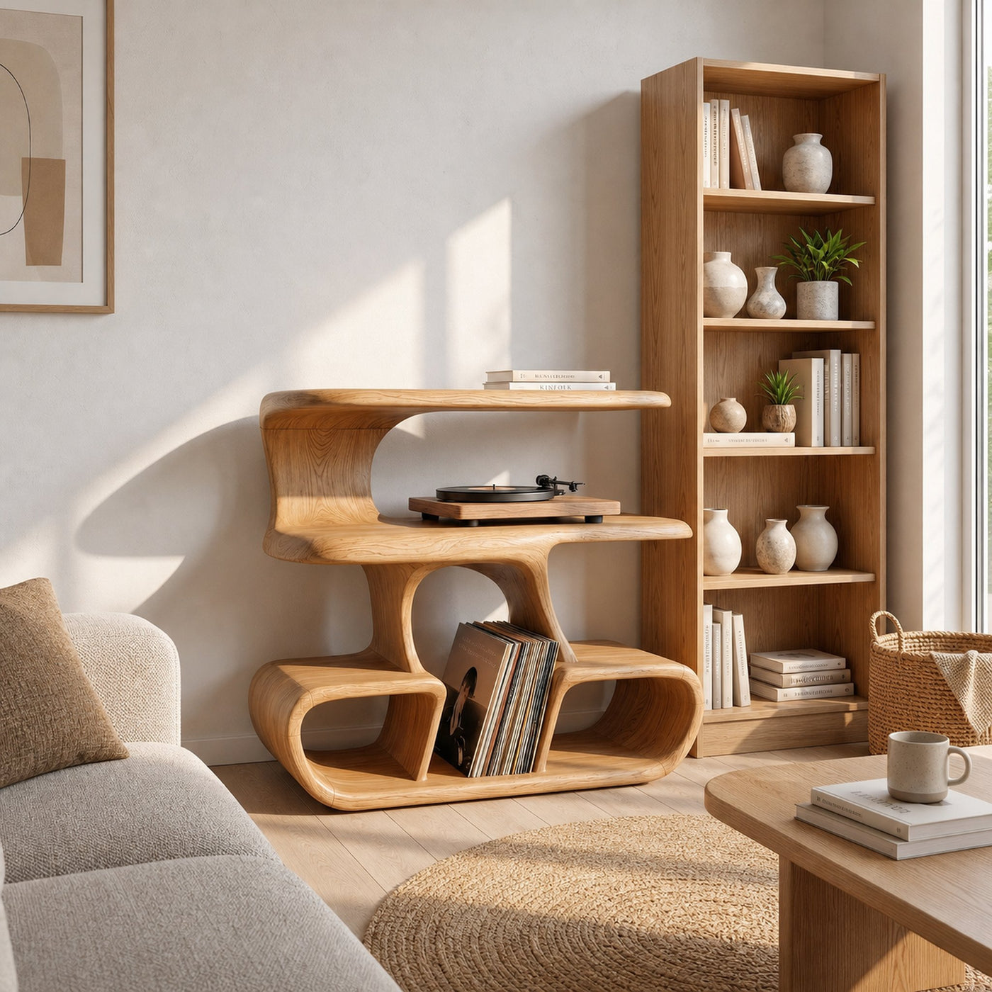 Modern Vinyl Record Stand For Reading Corner - product view 4