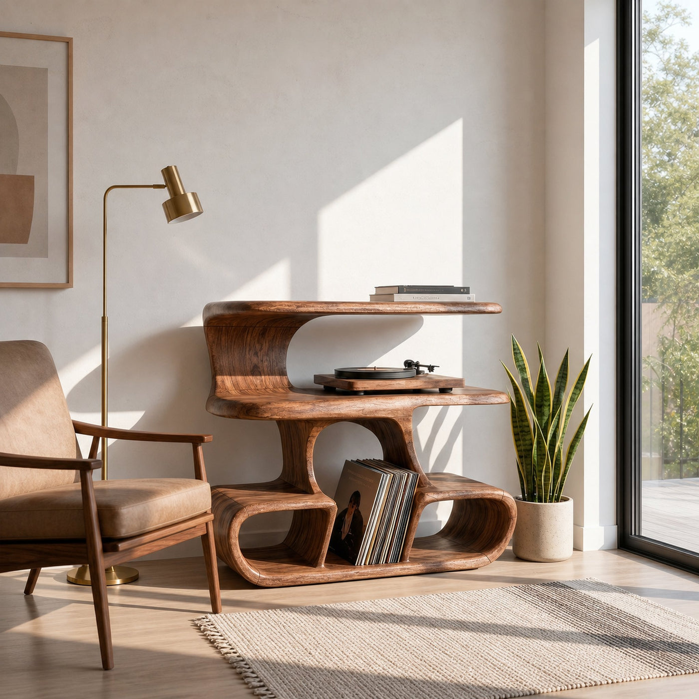 Modern Vinyl Record Stand For Reading Corner - product view 5