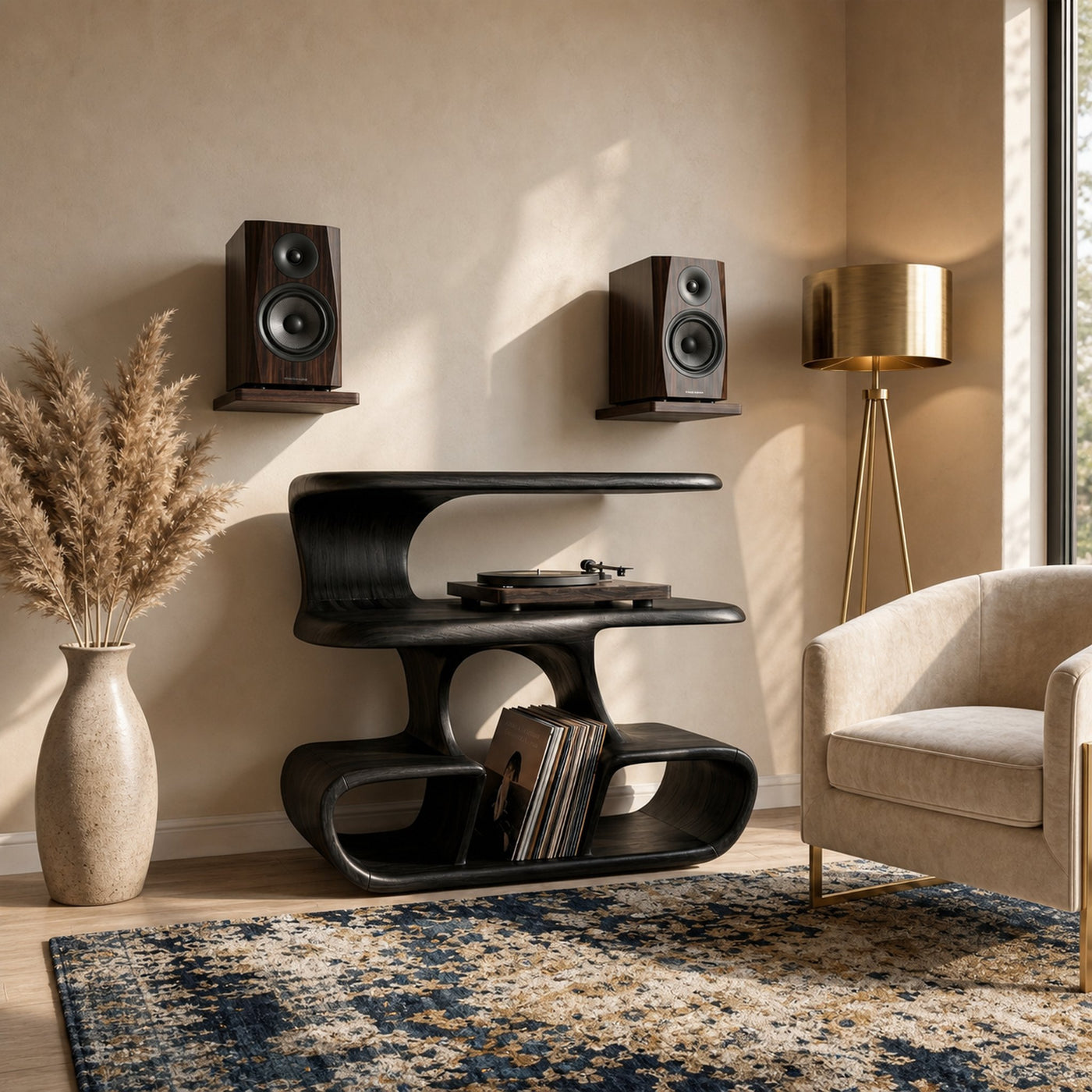 Modern Vinyl Record Stand For Reading Corner - product view 7