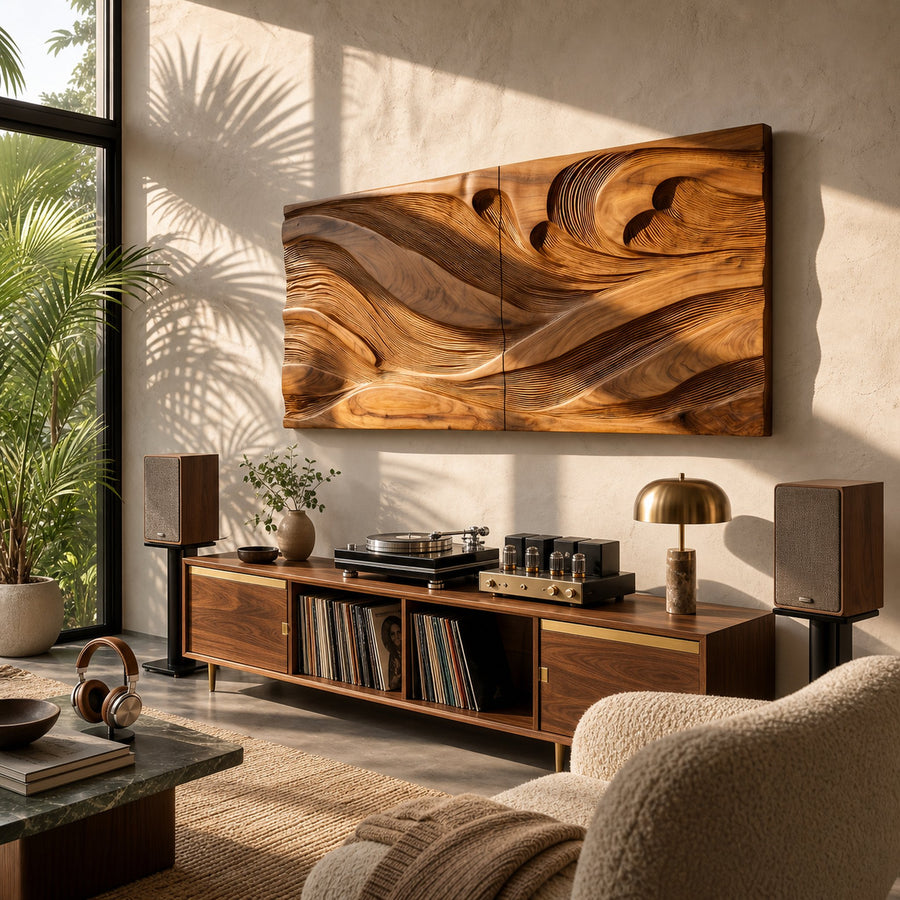 Modern Wall Art With Textured Design For Living Room