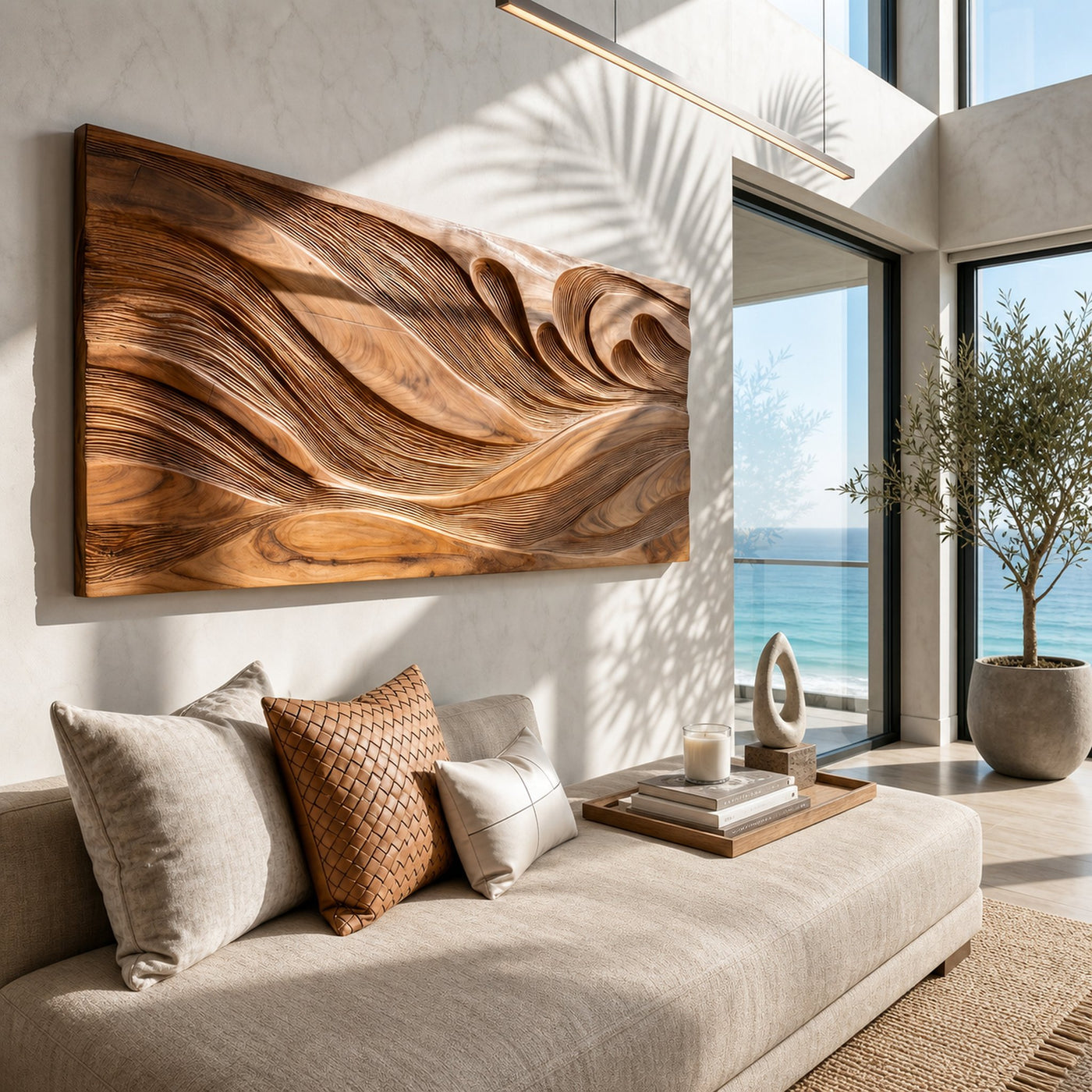 Modern Wall Art With Textured Design For Living Room - product view 3