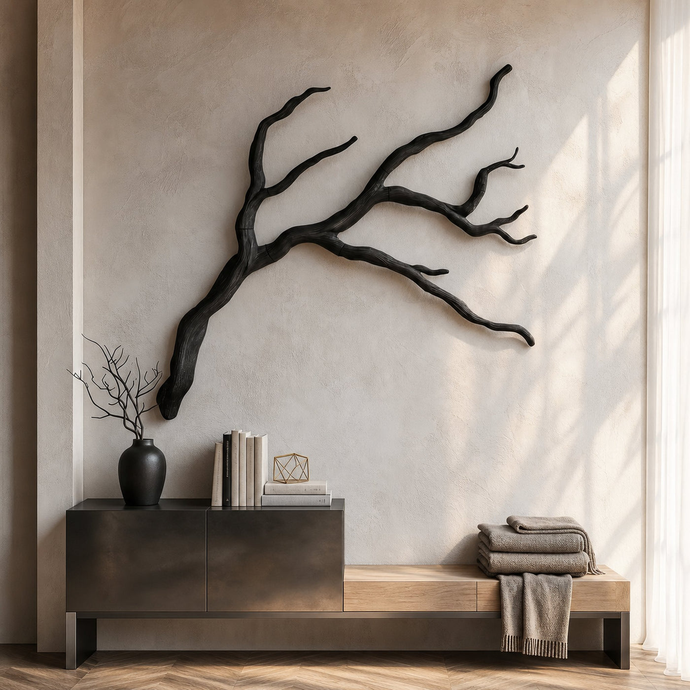 Modern Wall Decor Sculptural Branch Form For Living Room