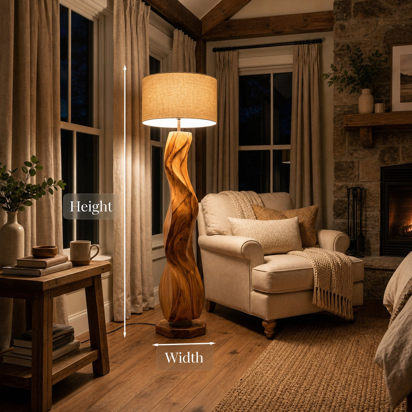 Modern Wood Floor Lamp Sculptural Design For Living Room - product view 8