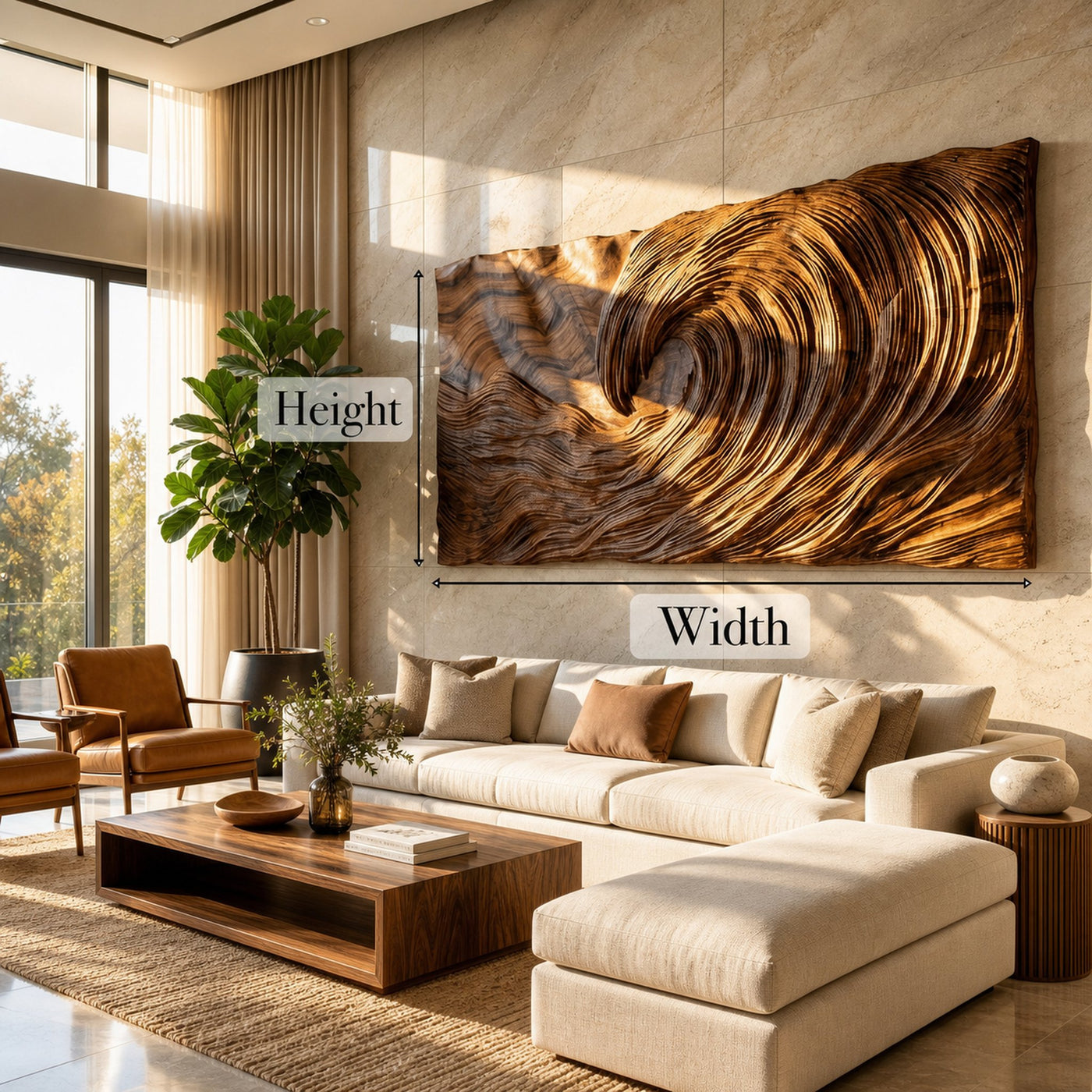 Modern Wood Sculpture Wall Decor Living Room And Bedroom - product view 6