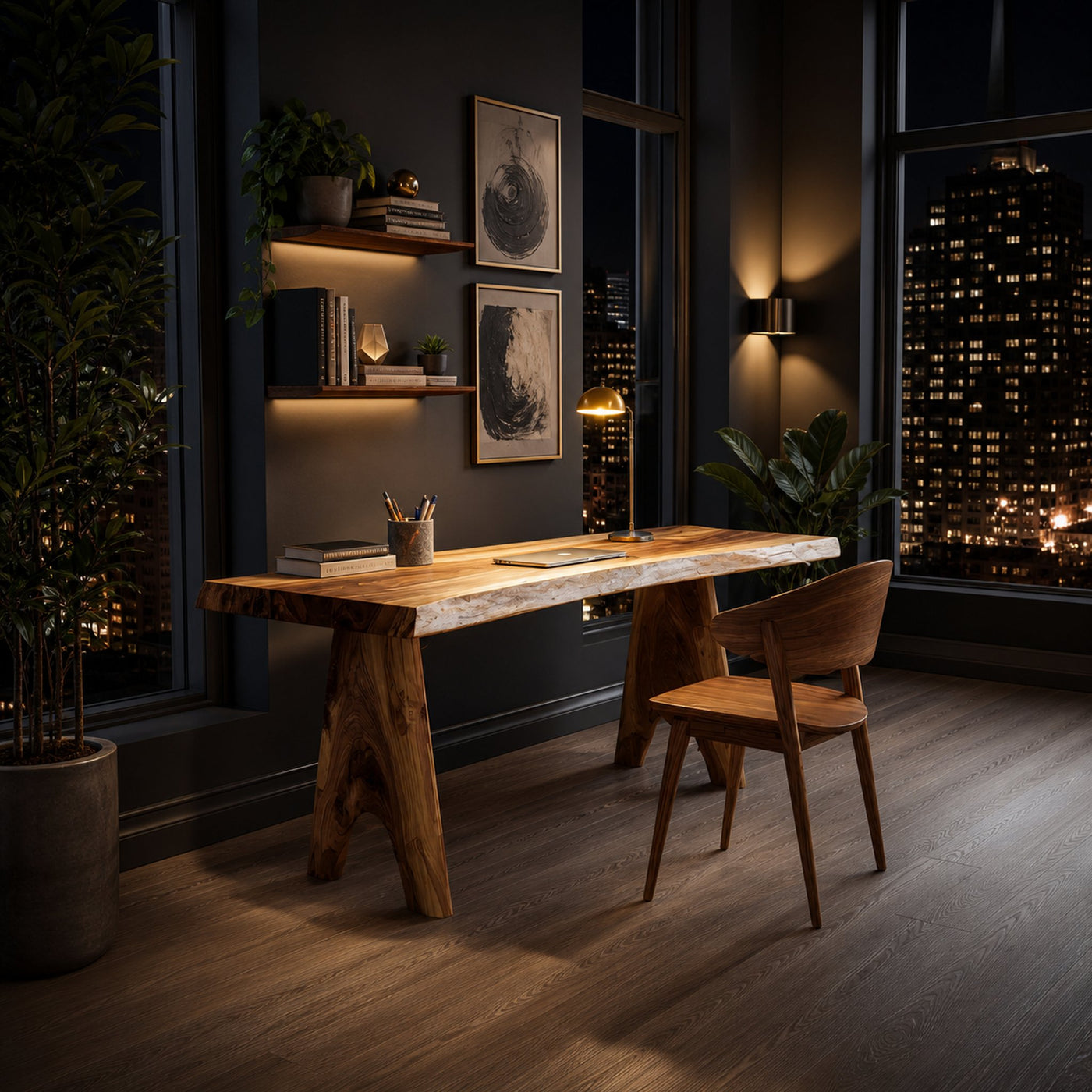 Modern Wooden Desk For Home Study And Creative Space - product view 2