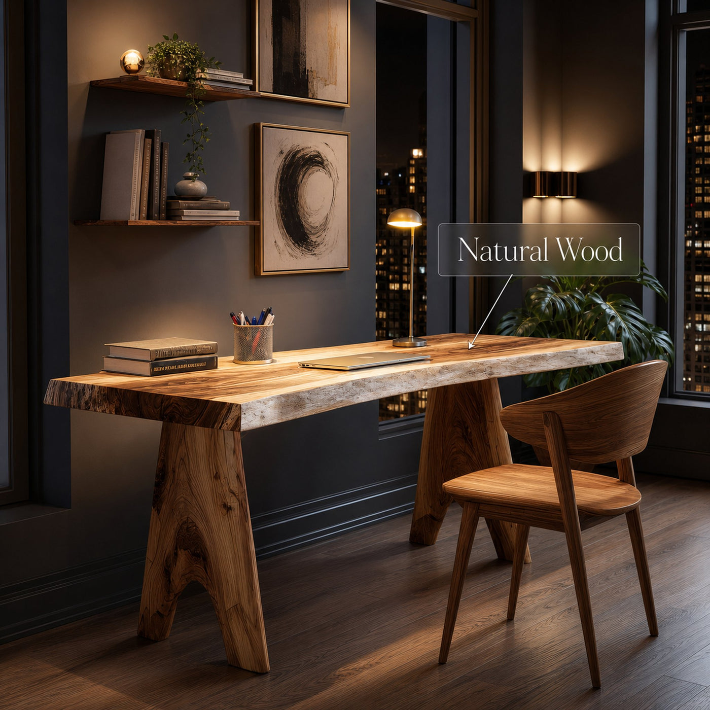 Modern Wooden Desk For Home Study And Creative Space - product view 5