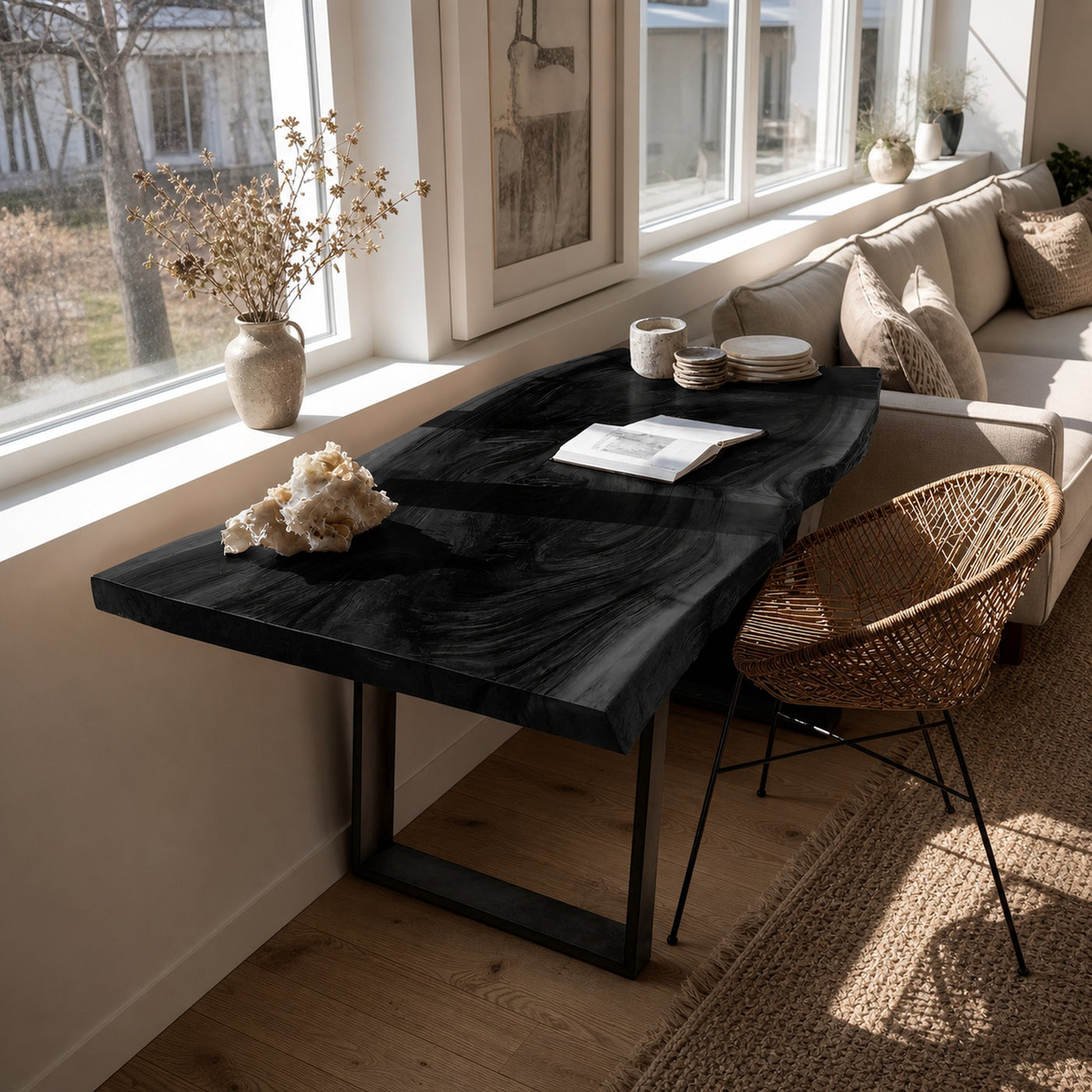 Modern Wooden Live Edge Desk For Bedroom Design - product view 4