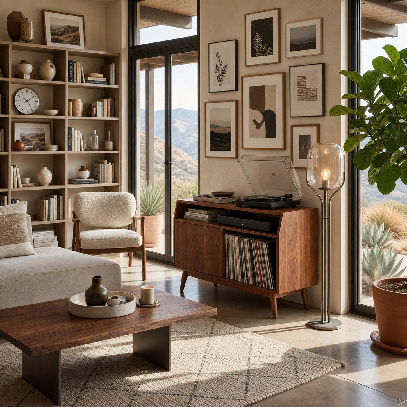 Modern Wooden Record Player Stand For Living Room Furniture - product view 2