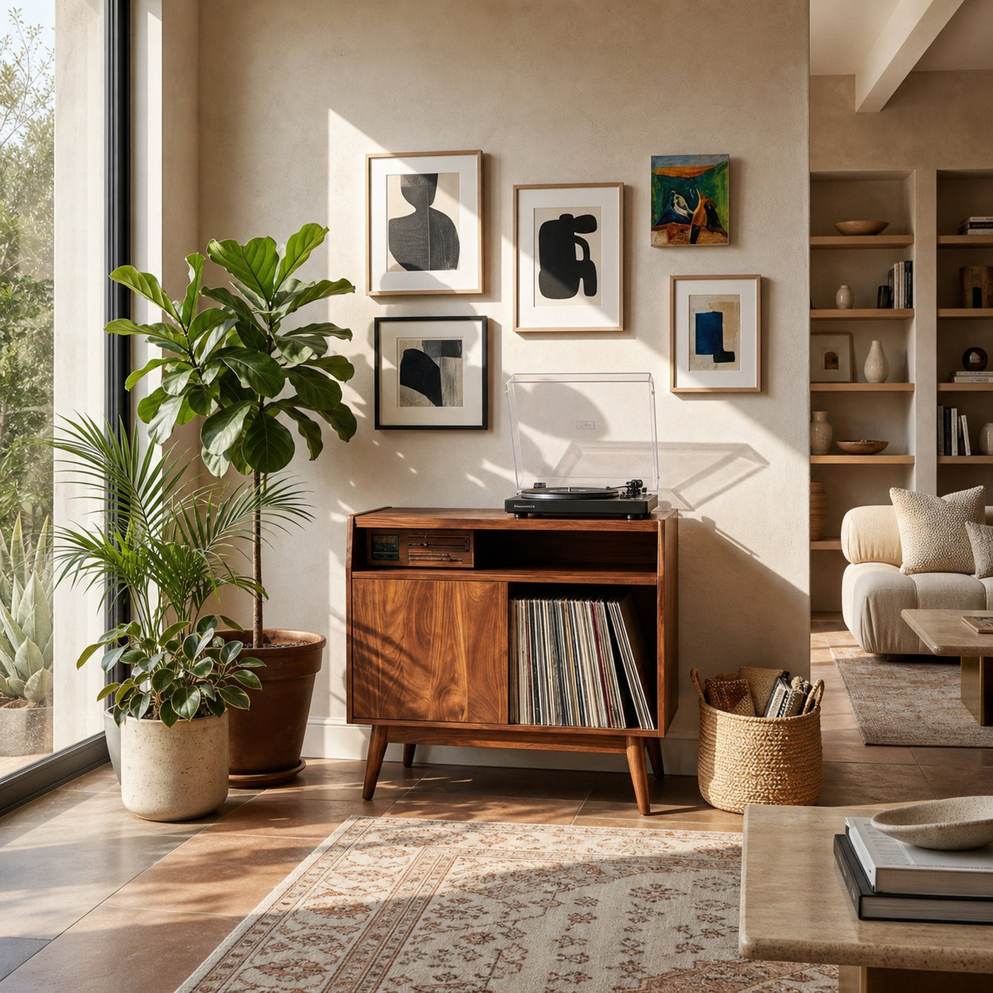Modern Wooden Record Player Stand For Living Room Furniture - product view 6