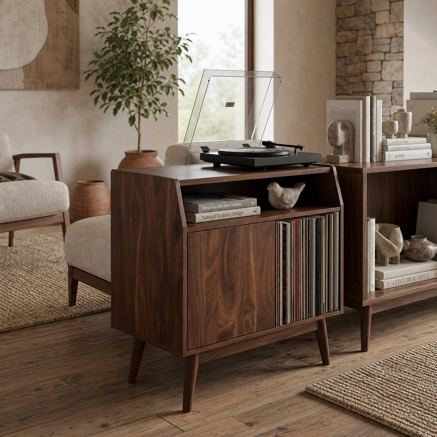 Modern Wooden Record Player Stand For Living Room Furniture - product view 7
