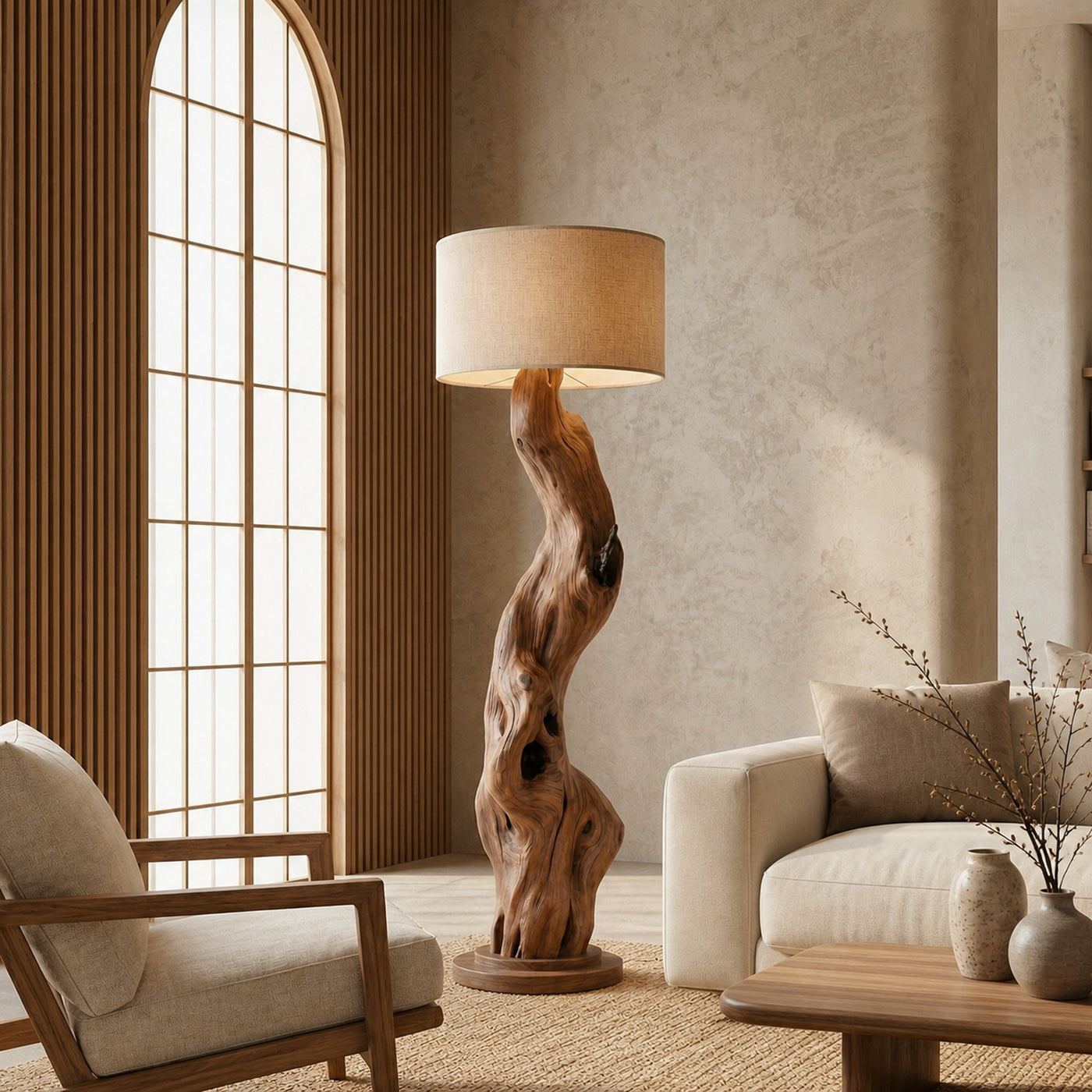 Modern Wooden Standing Floor Lamp For Bedroom And Living Room