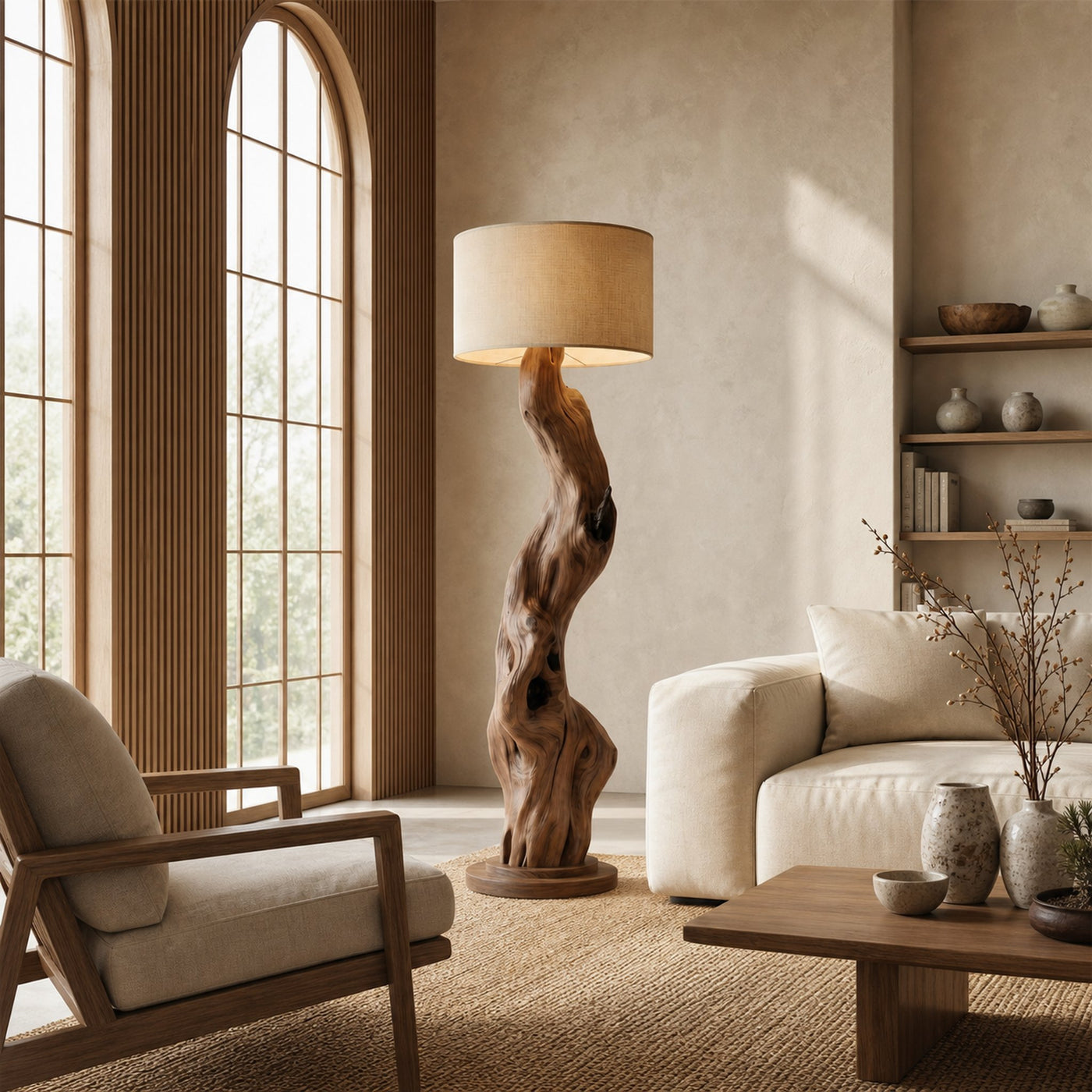 Modern Wooden Standing Floor Lamp For Bedroom And Living Room - product view 2