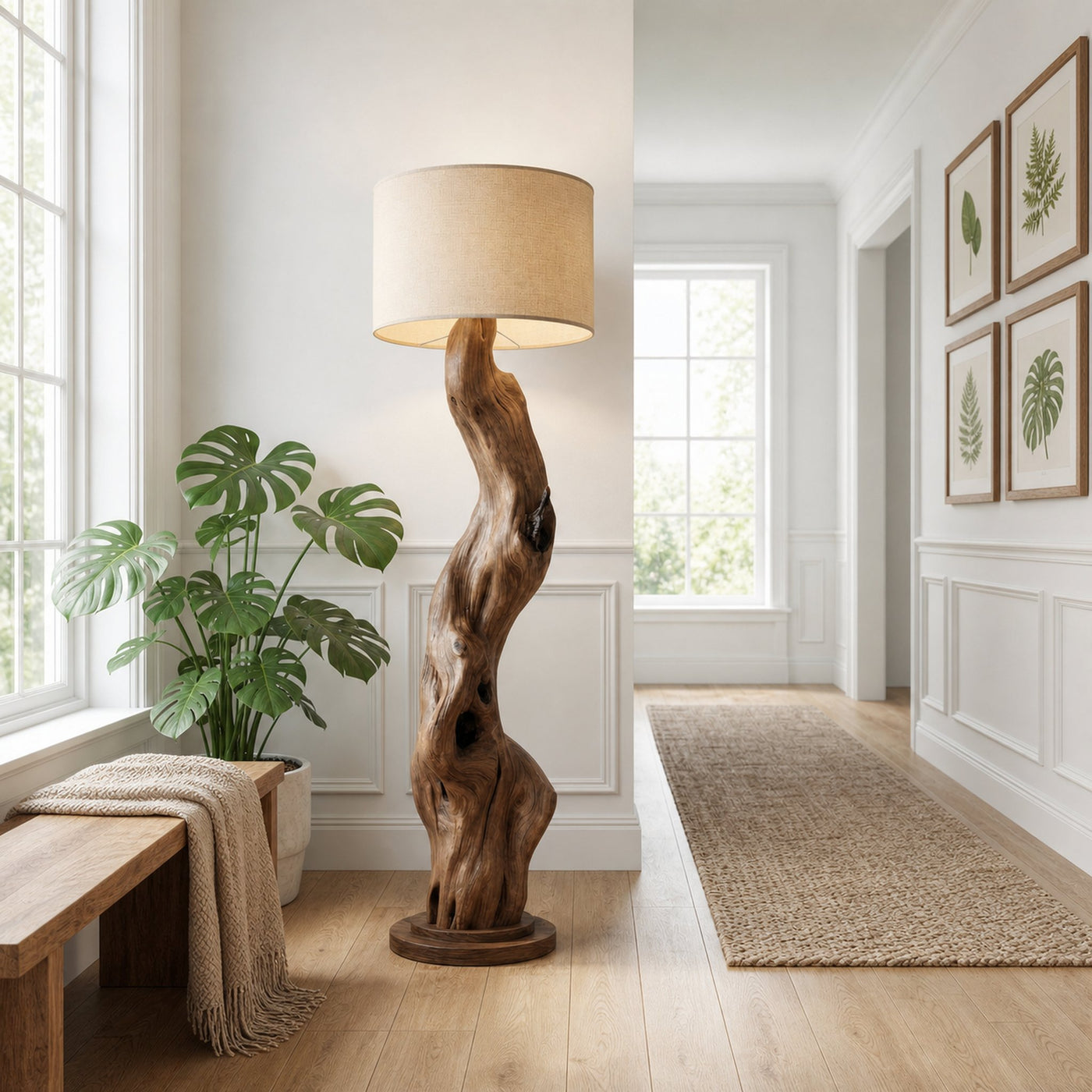 Modern Wooden Standing Floor Lamp For Bedroom And Living Room - product view 3