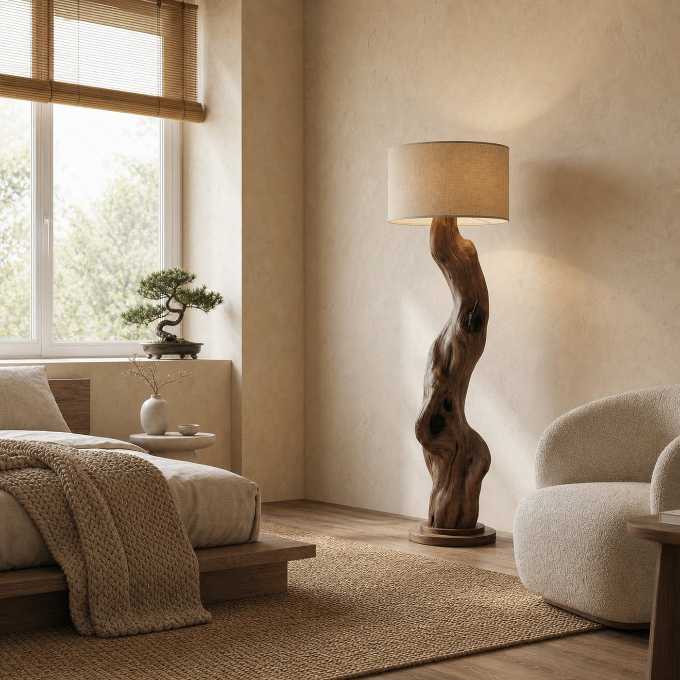 Modern Wooden Standing Floor Lamp For Bedroom And Living Room - product view 4
