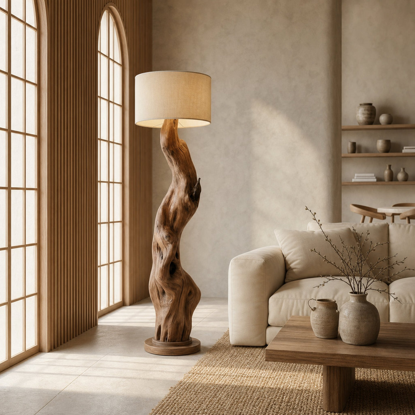 Modern Wooden Standing Floor Lamp For Bedroom And Living Room - product view 5