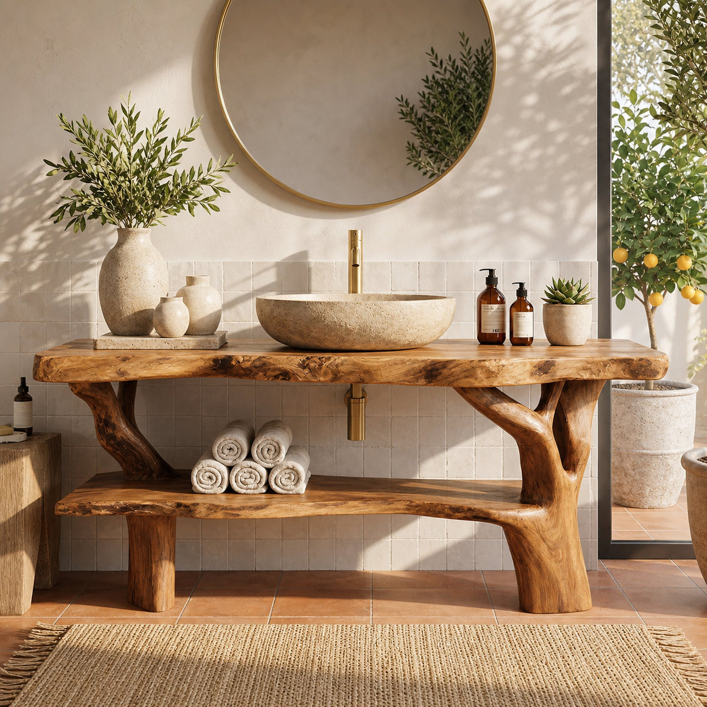 Modern Wooden Vanity For Apartment Bathroom Layout - product view 5