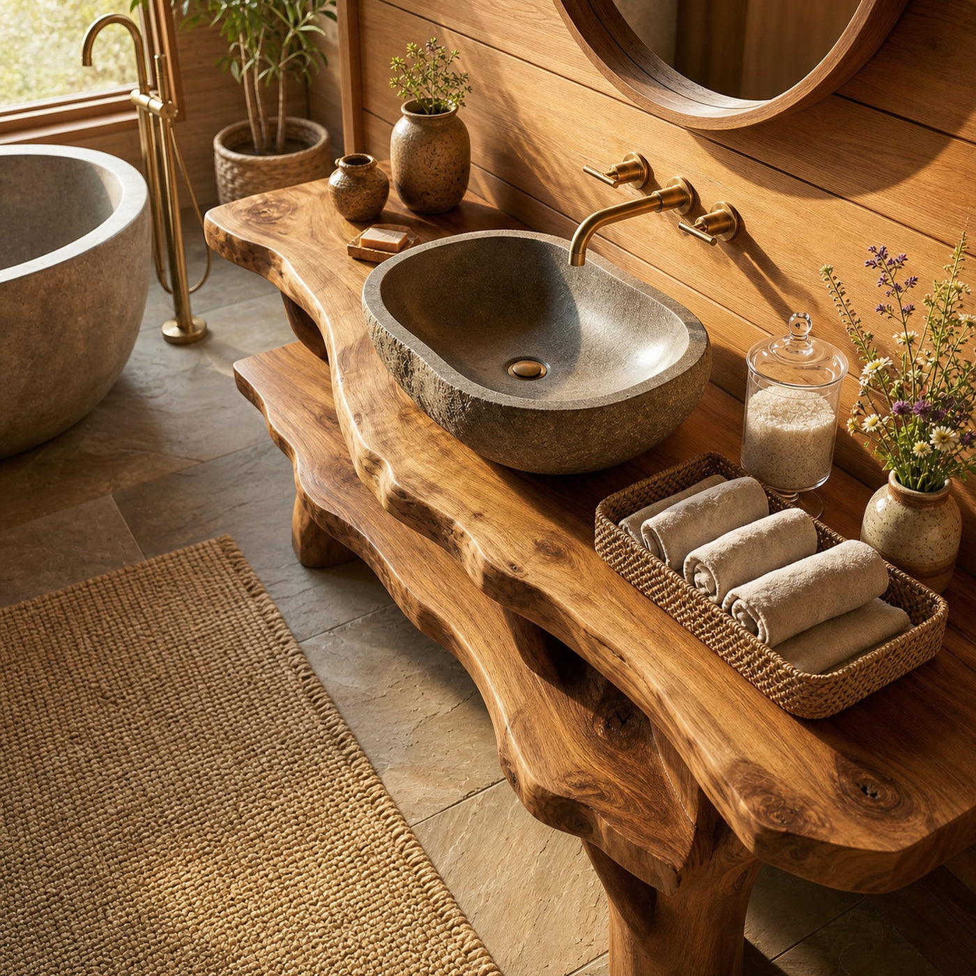 Modern Wooden Vanity For Apartment Bathroom Layout - product view 6