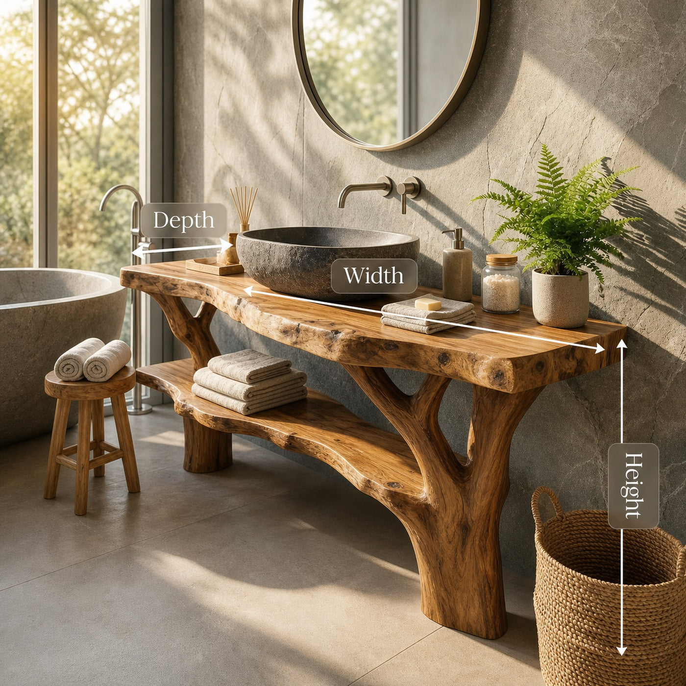 Modern Wooden Vanity For Apartment Bathroom Layout - product view 7