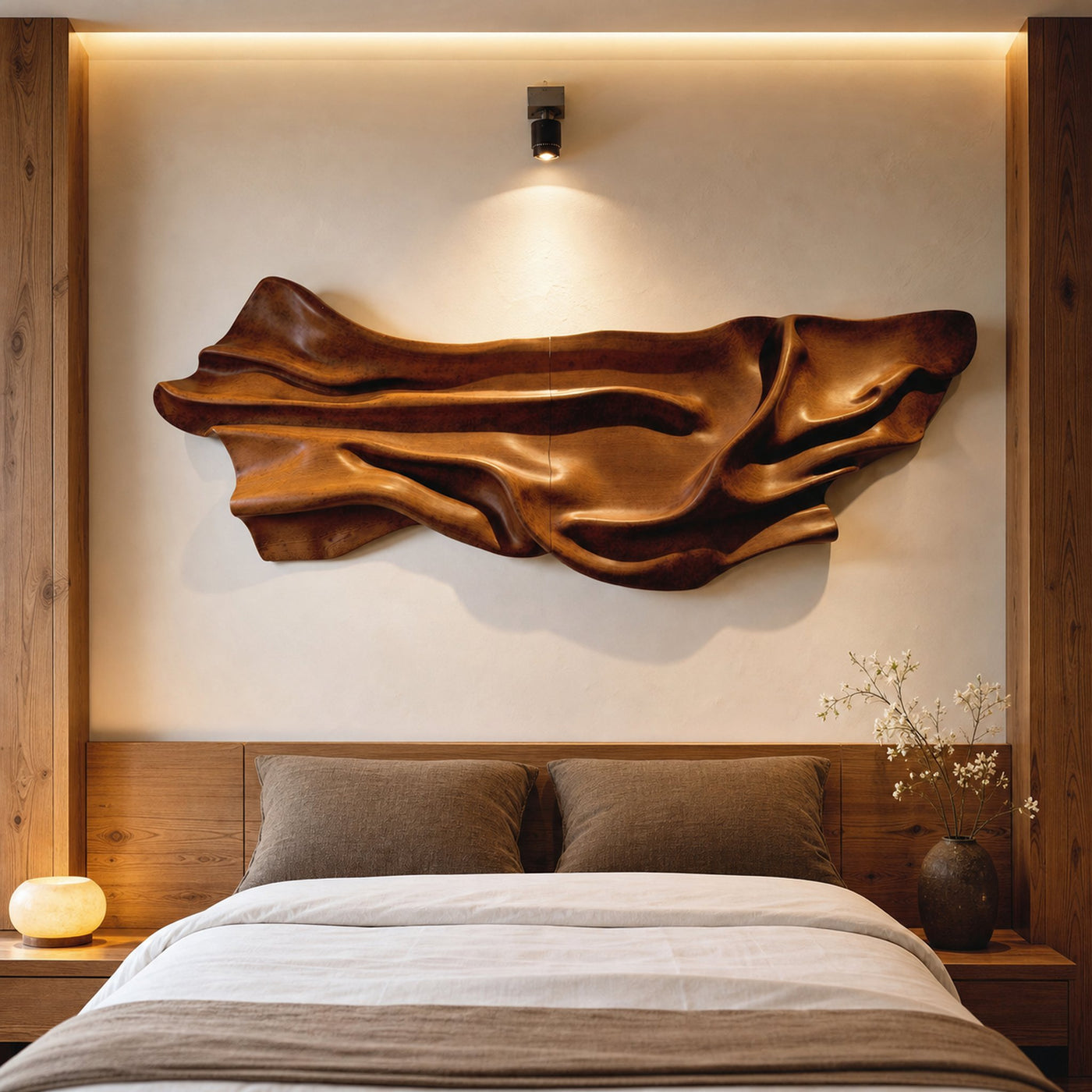 Modern Wooden Wall Sculpture For Bedroom Living Room Decor