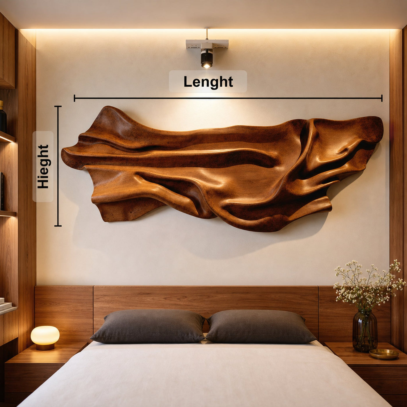 Modern Wooden Wall Sculpture For Bedroom Living Room Decor - product view 5