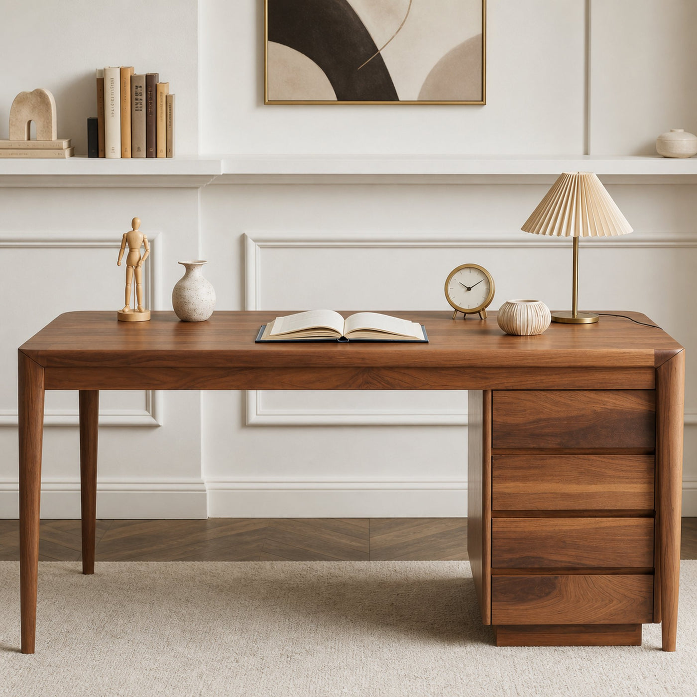 Modern Writing Desk With Drawers For Home Office - product view 4